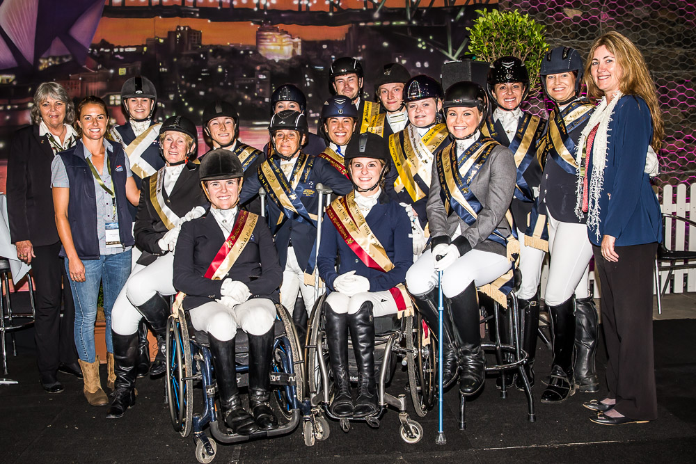 Presentations to the Pryde’s EasiFeed Teams Competition Para Equestrian competitors at the Australian Dressage Championships.
