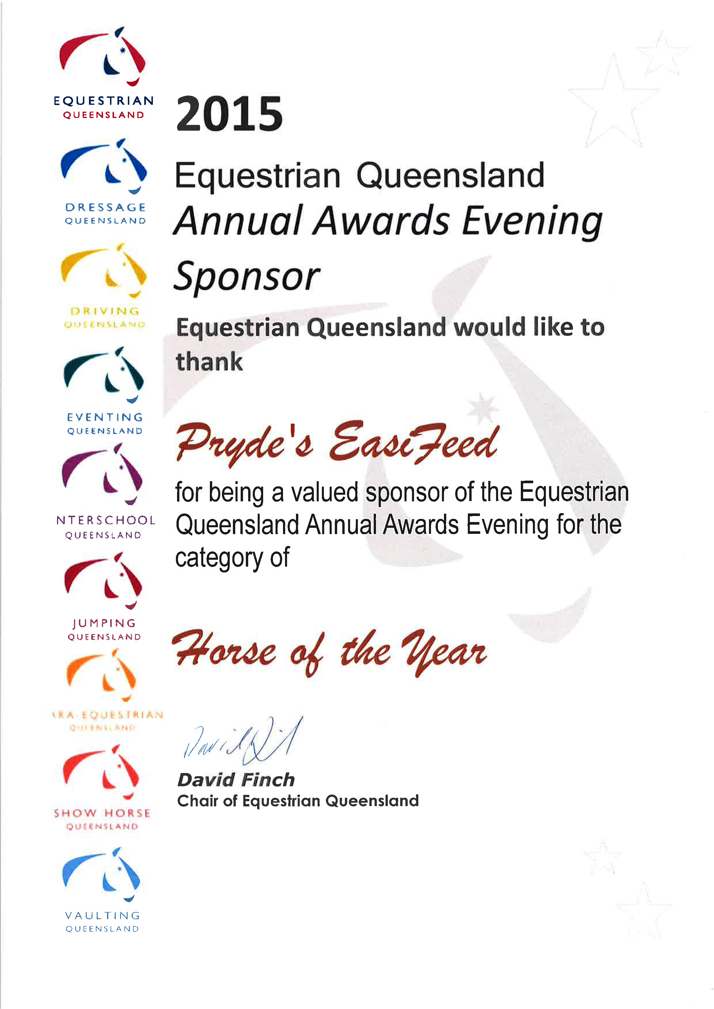 2015 Equestrian Awards Night - Horse of the Year