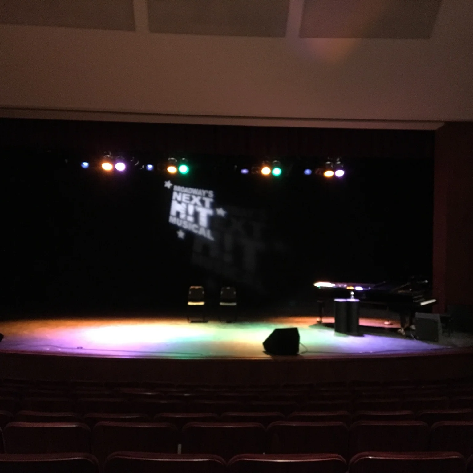 Setting the lights, pre show.