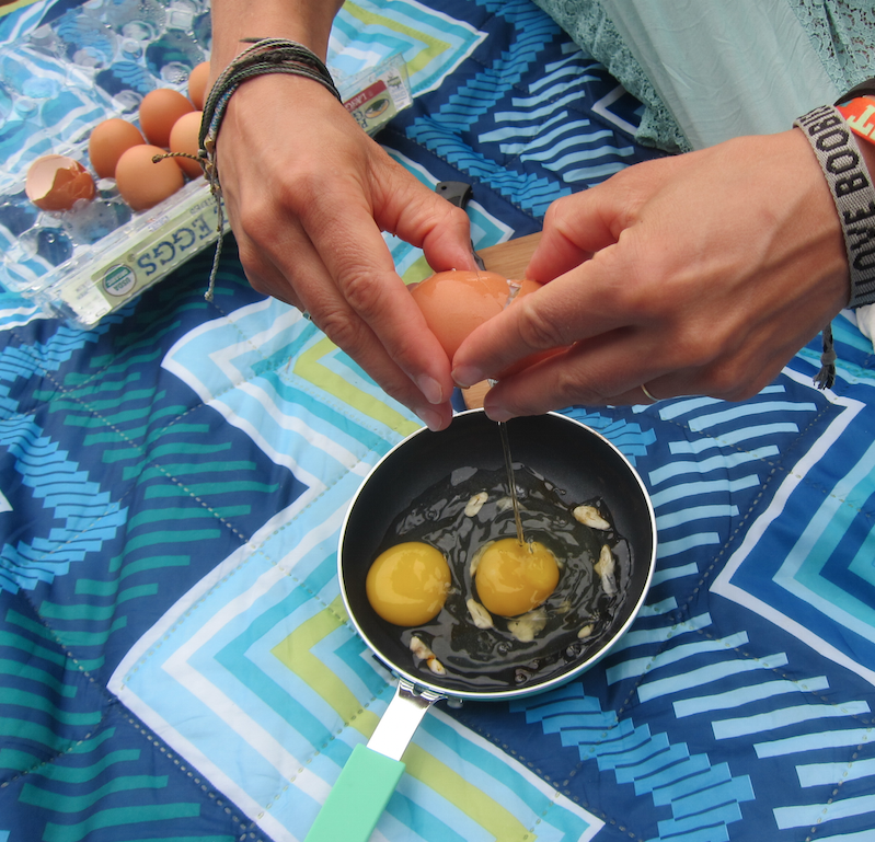 Back at our campsite we dove into our own organic creations...