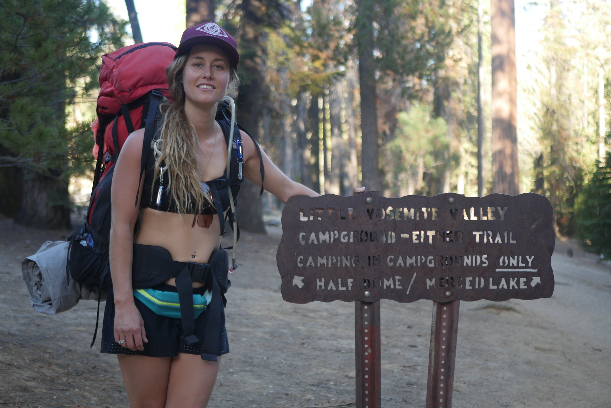 From the Valley to Little Yosemite Camp Grounds it's about 4,3 miles. From the top of Nevada Falls it's only about 1 mile and much flatter terrain, so you don;t need more than about 40 min- 1 hour from there