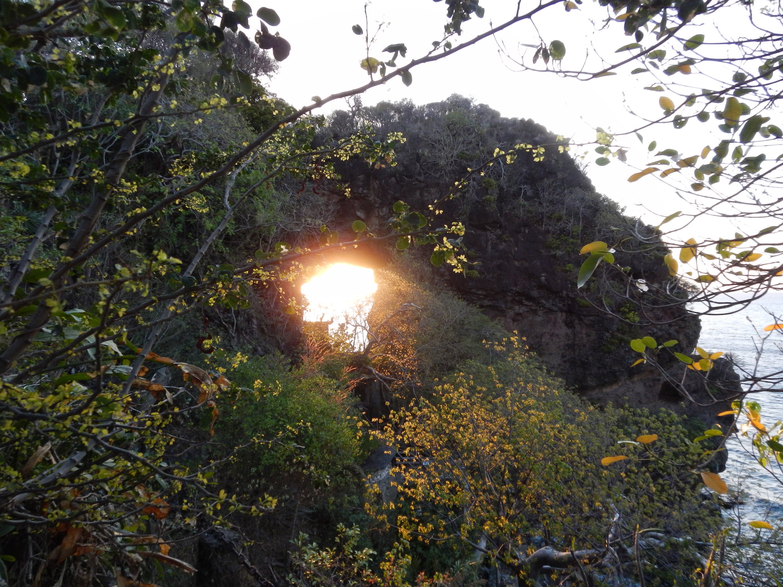 Summer sun sets outside Moonhole
