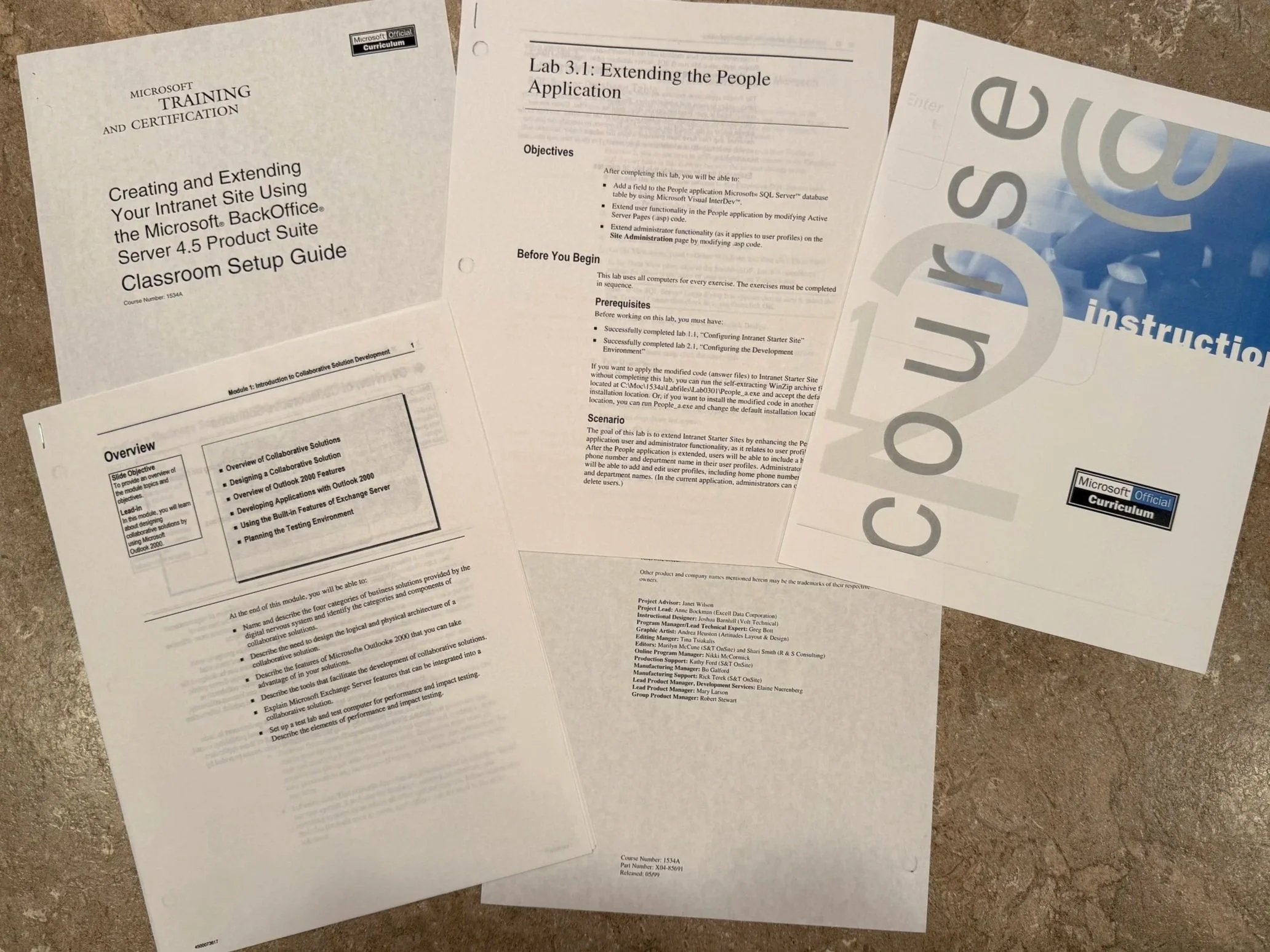 Some of my first work designing and building training courses at Microsoft.