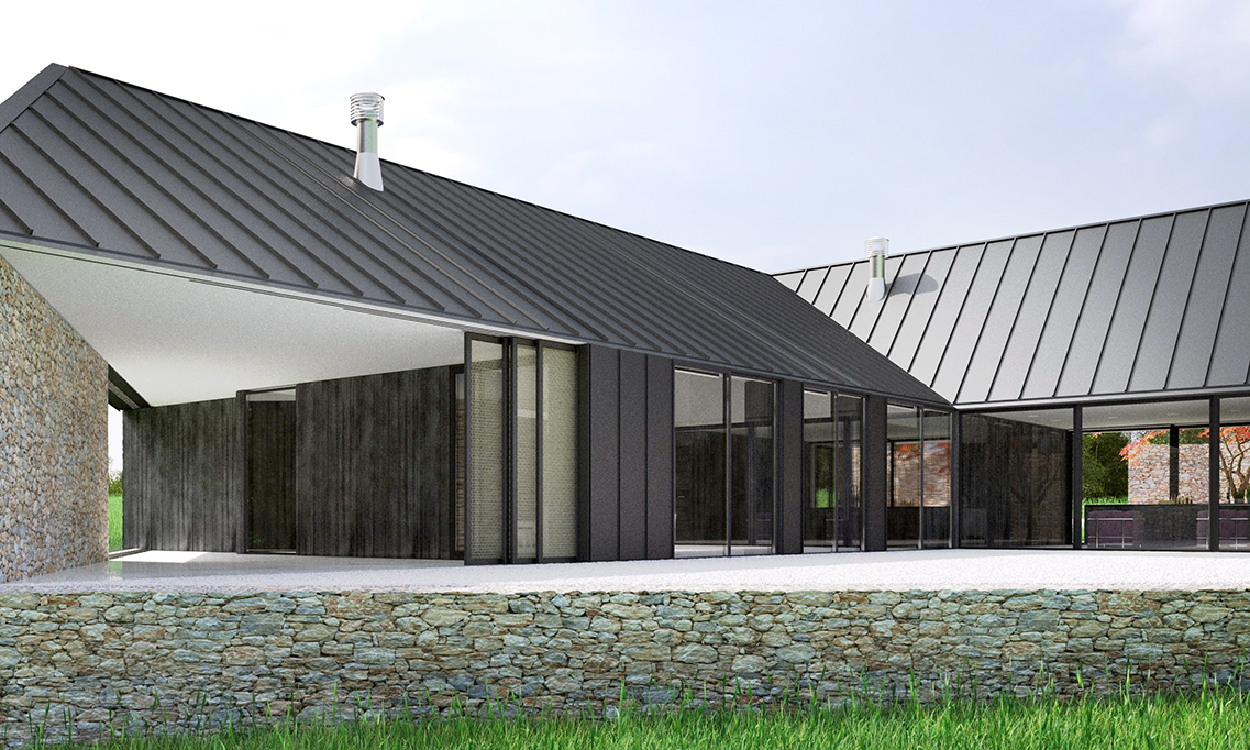 back courtyard and covered terrace
