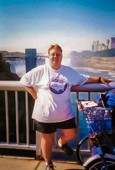 Me Crossing Rainbow Bridge Into Canada (Niagara Falls Behind Me)