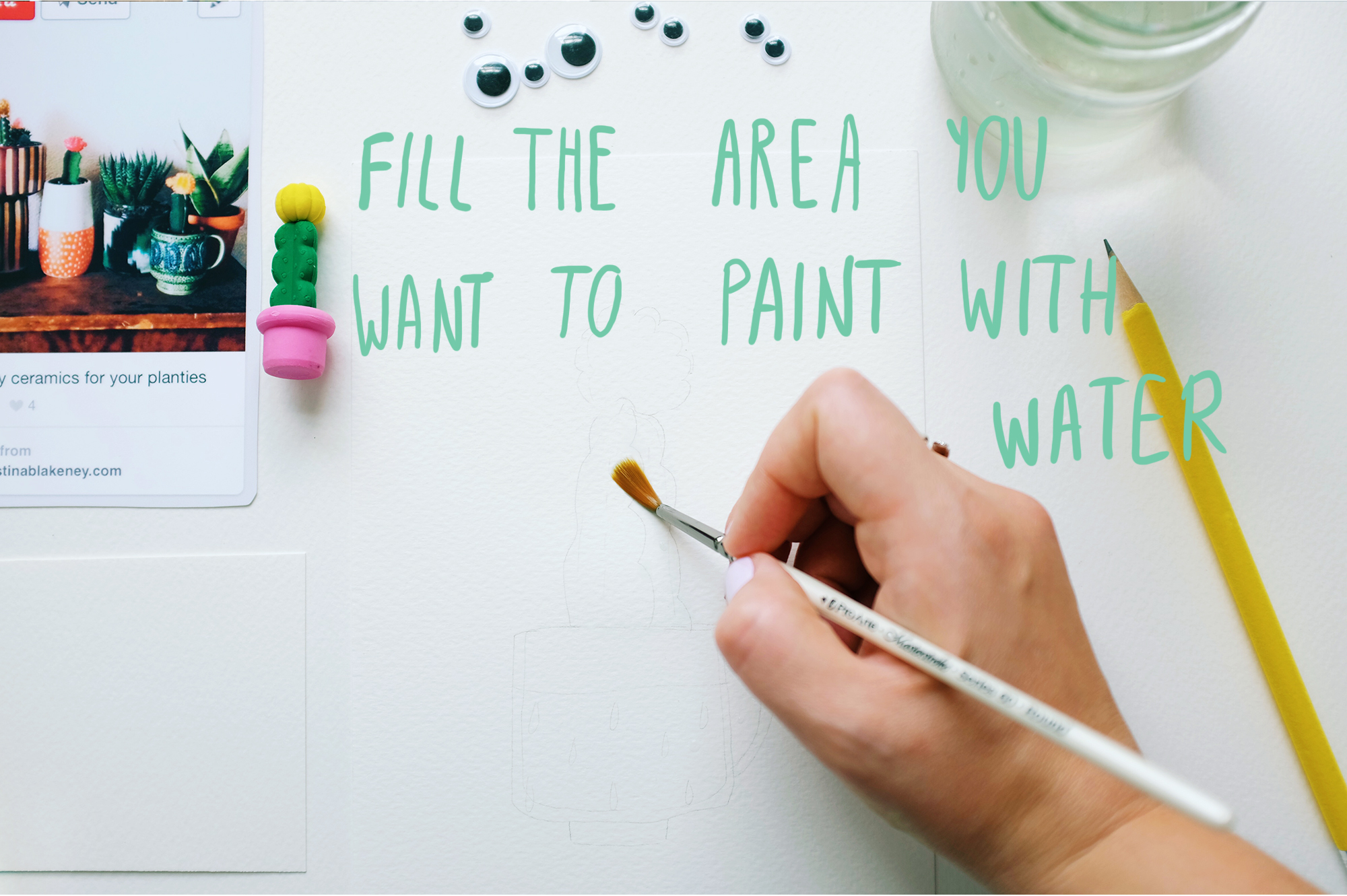 Cover the area you want to paint with water, it will give a lovely flow and unpredictable effect to the final piece.