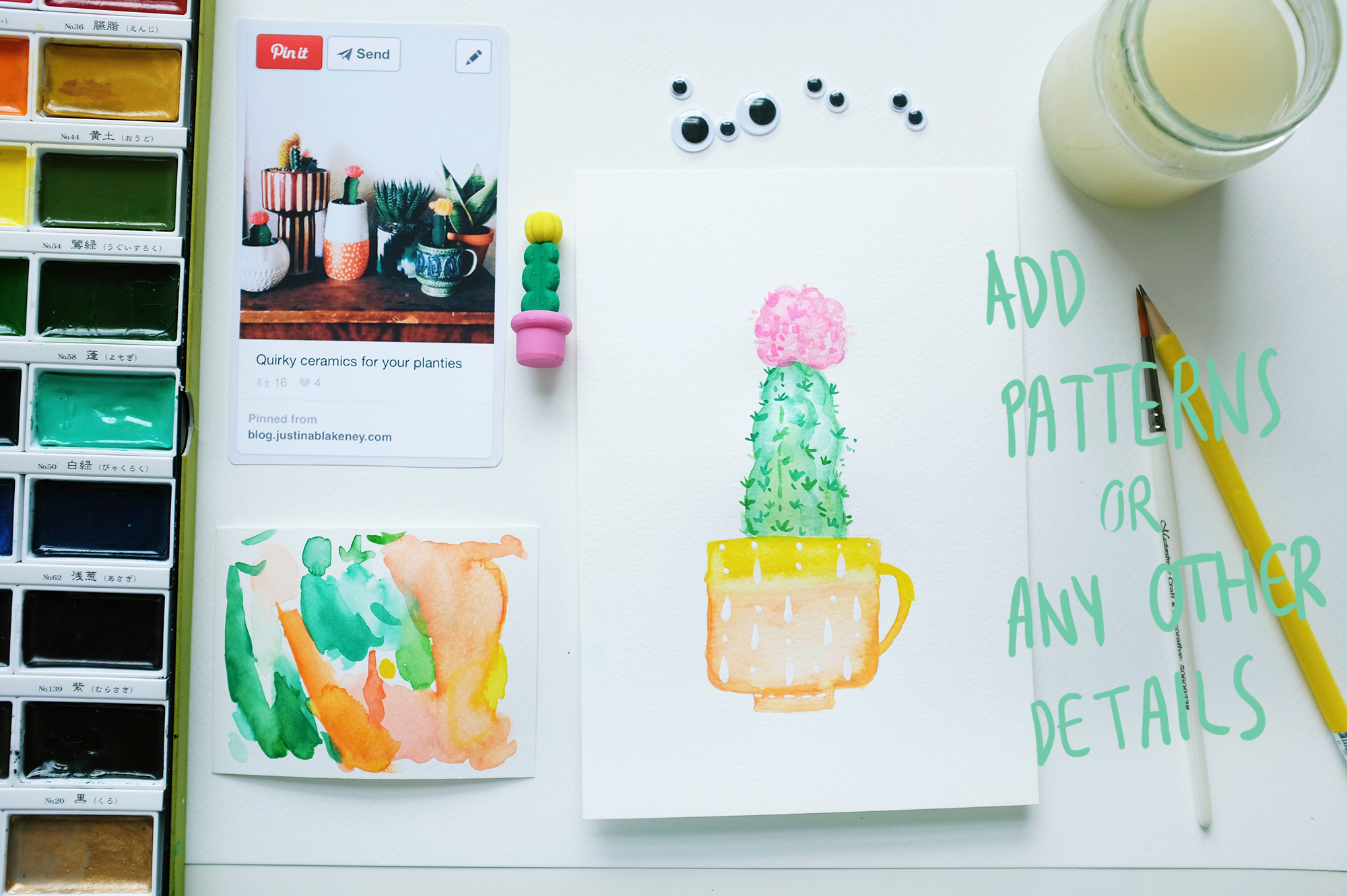 Add prickles, patterns or anything at all to make your painting really come together!