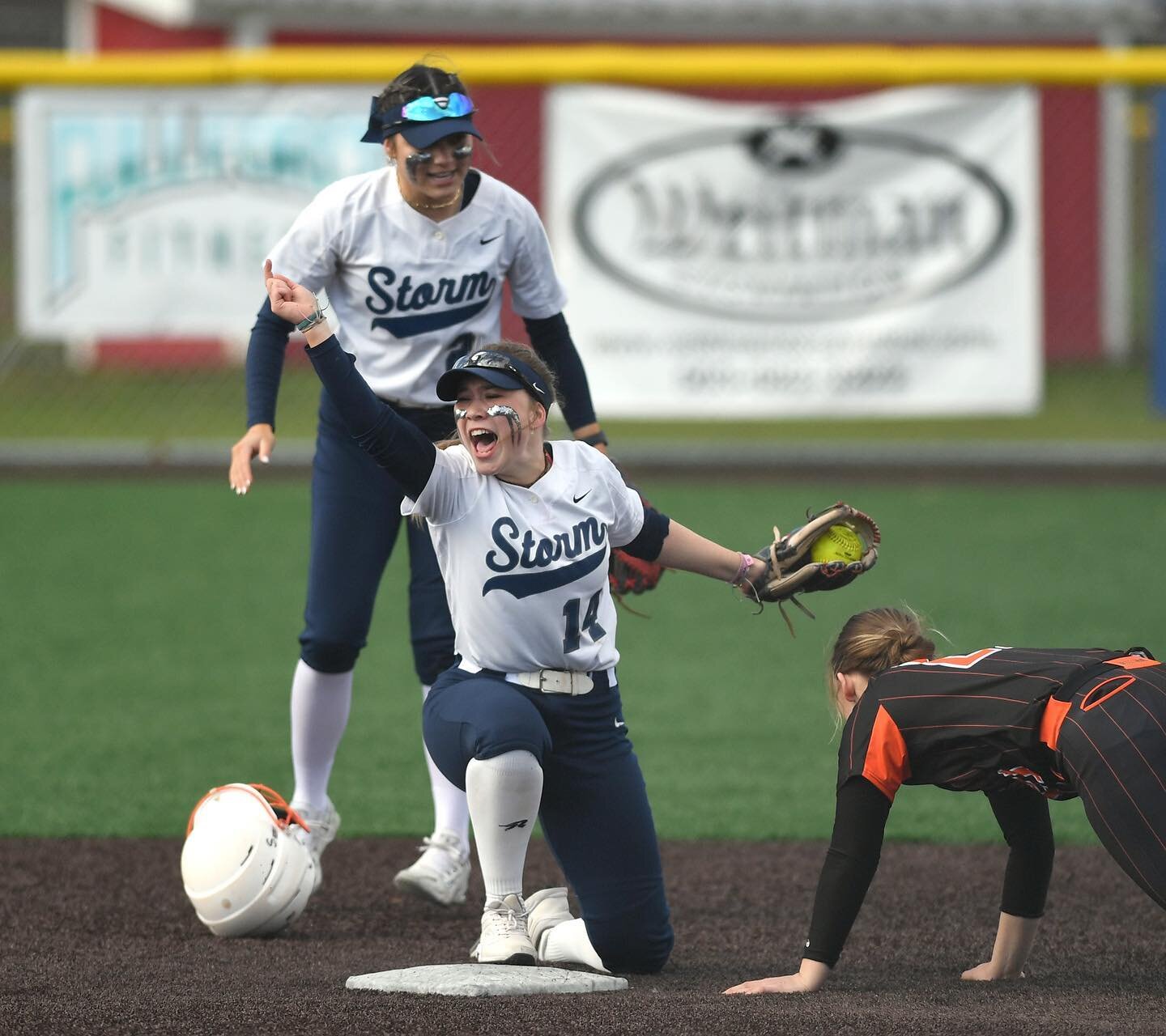 First #softball game of the year in the books this week &mdash; #Skyview beat #BattleGround 4-0. Swipe to the end for 🌈