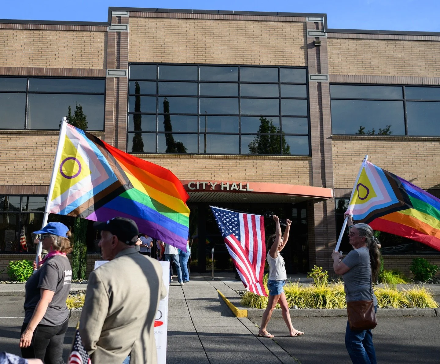 June Roundup &mdash; Non-Sports edition 

Protestors wave Pride flags, at left and right, while a counter protestor holds an American flag Monday, June 1, 2026, outside of Battle Ground City Hall. Protestors gathered to show their disapproval ahead o