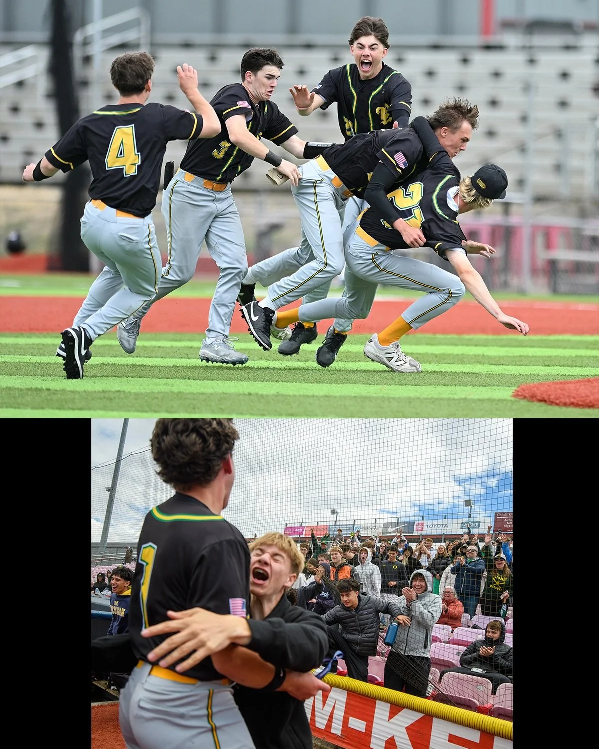 ⚾️⚾️⚾️ West Linn won its fourth 6A baseball championship in five years Saturday, 6-2 over Clackamas. It was tied 1-1 entering the 8th inning but the Lions plated 5 runs in the top of the frame to secure the win. A great game, despite the on-and-off r