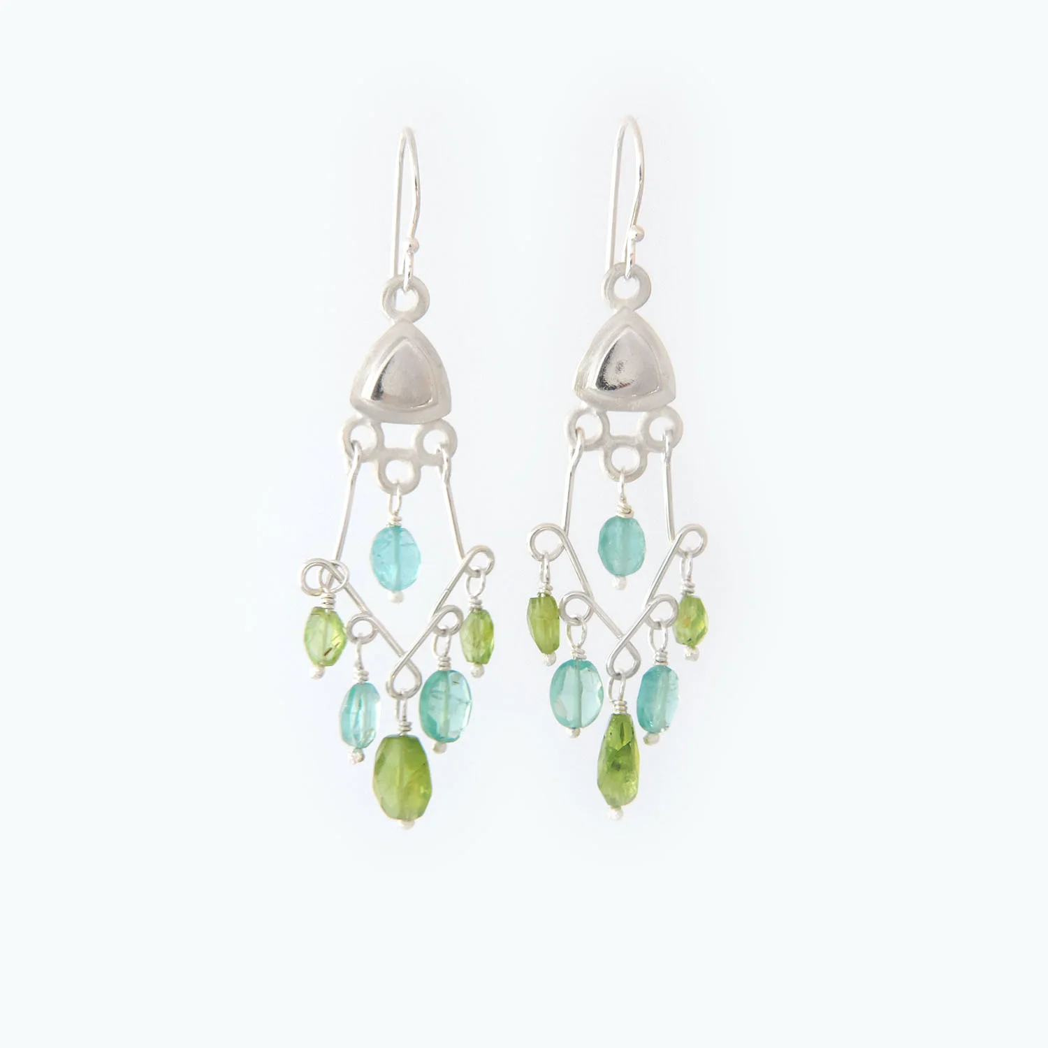 Chandelier Earrings in greens