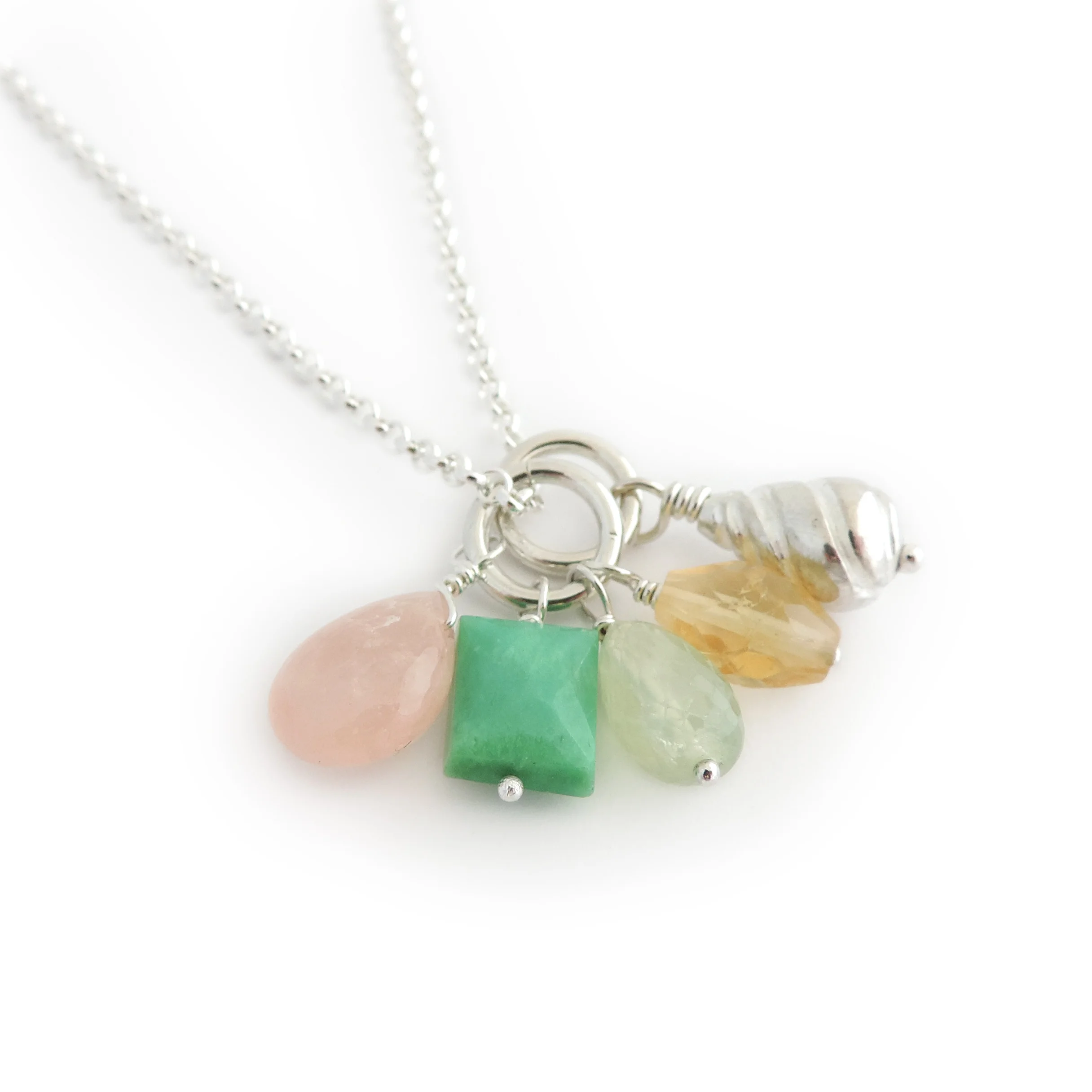 Spring charm cluster necklace 