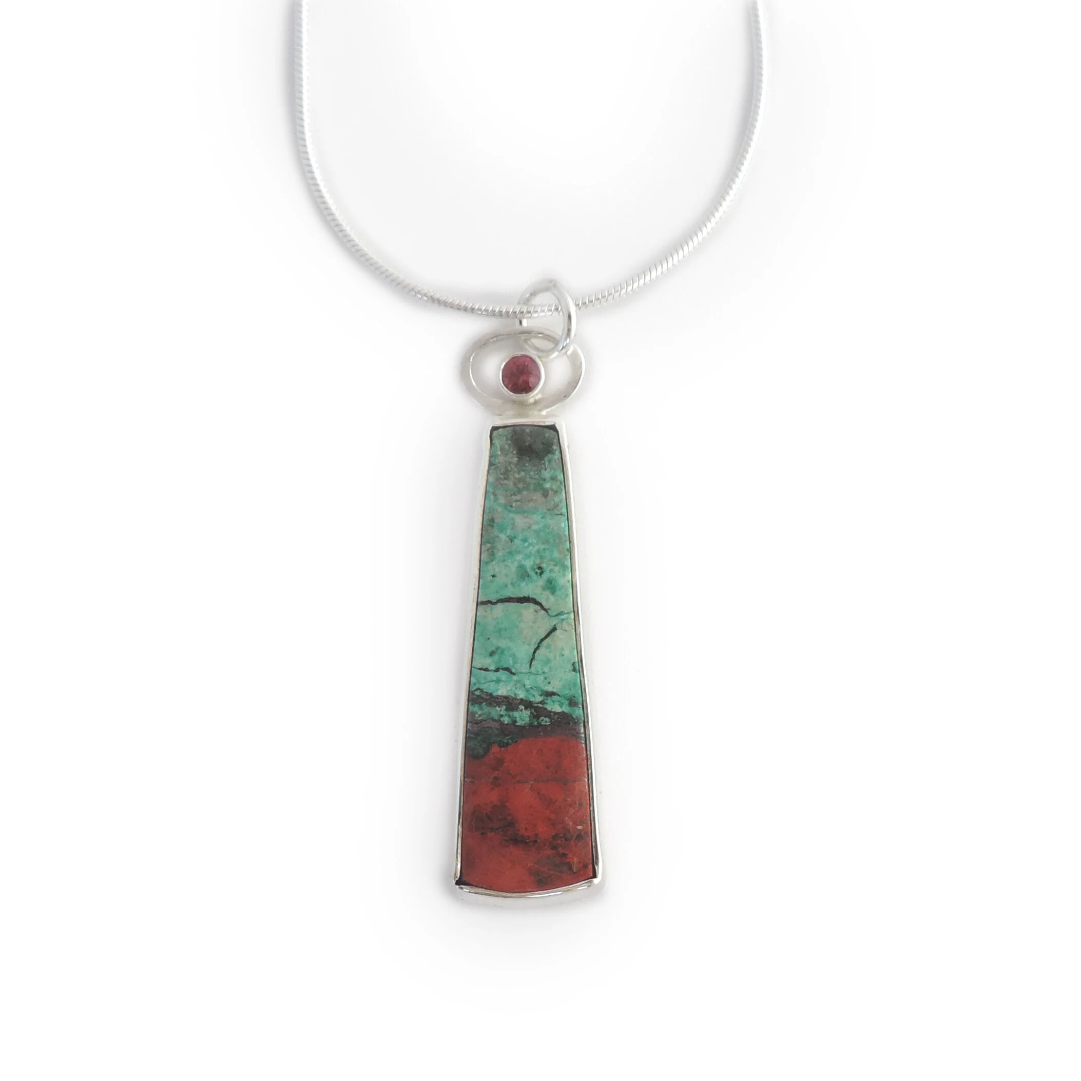 Senoran Sunset and faceted garnet pendant