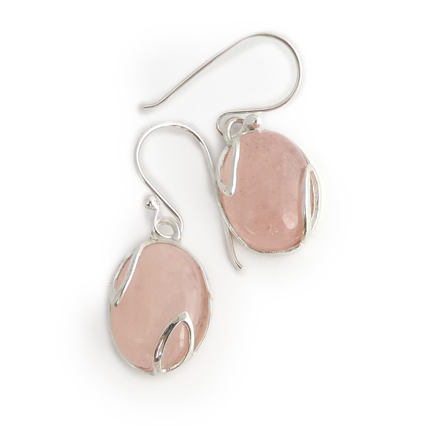 Peach Morganite Leaf Earrings