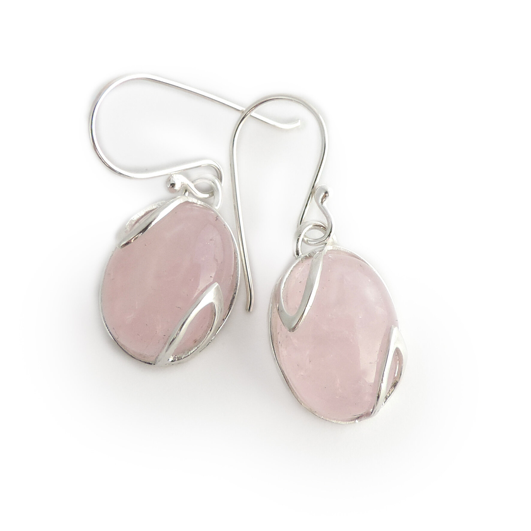 Pink Morganite Leaf Earrings