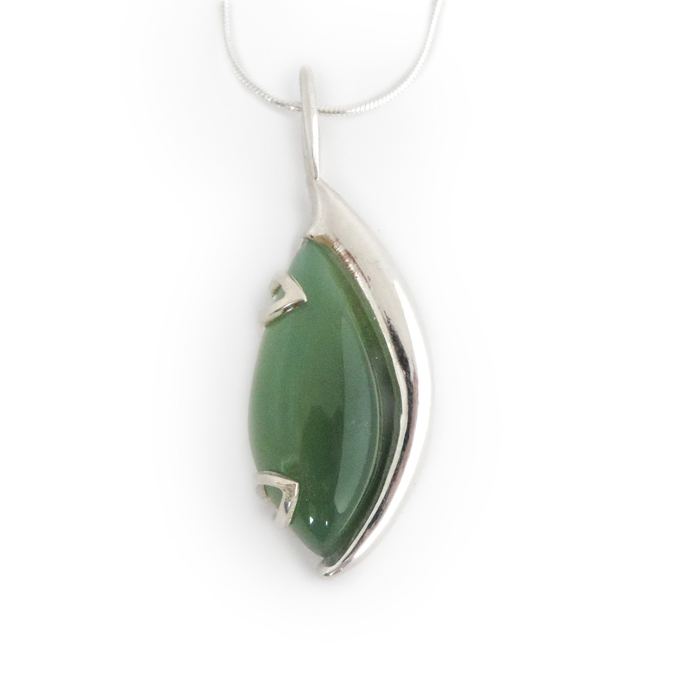 Chrome chalcedony leaf pendant