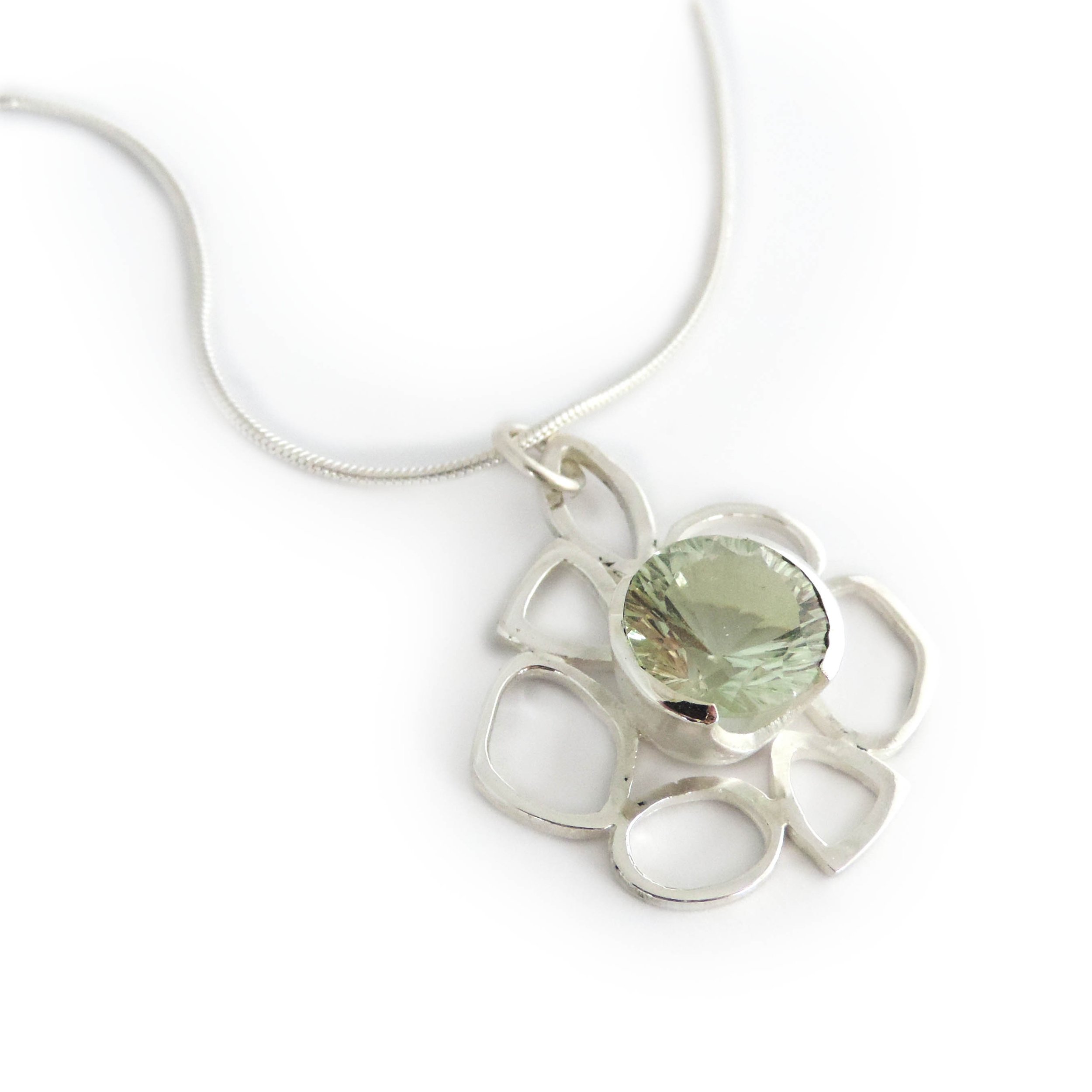 Multishape prasiolite pendant