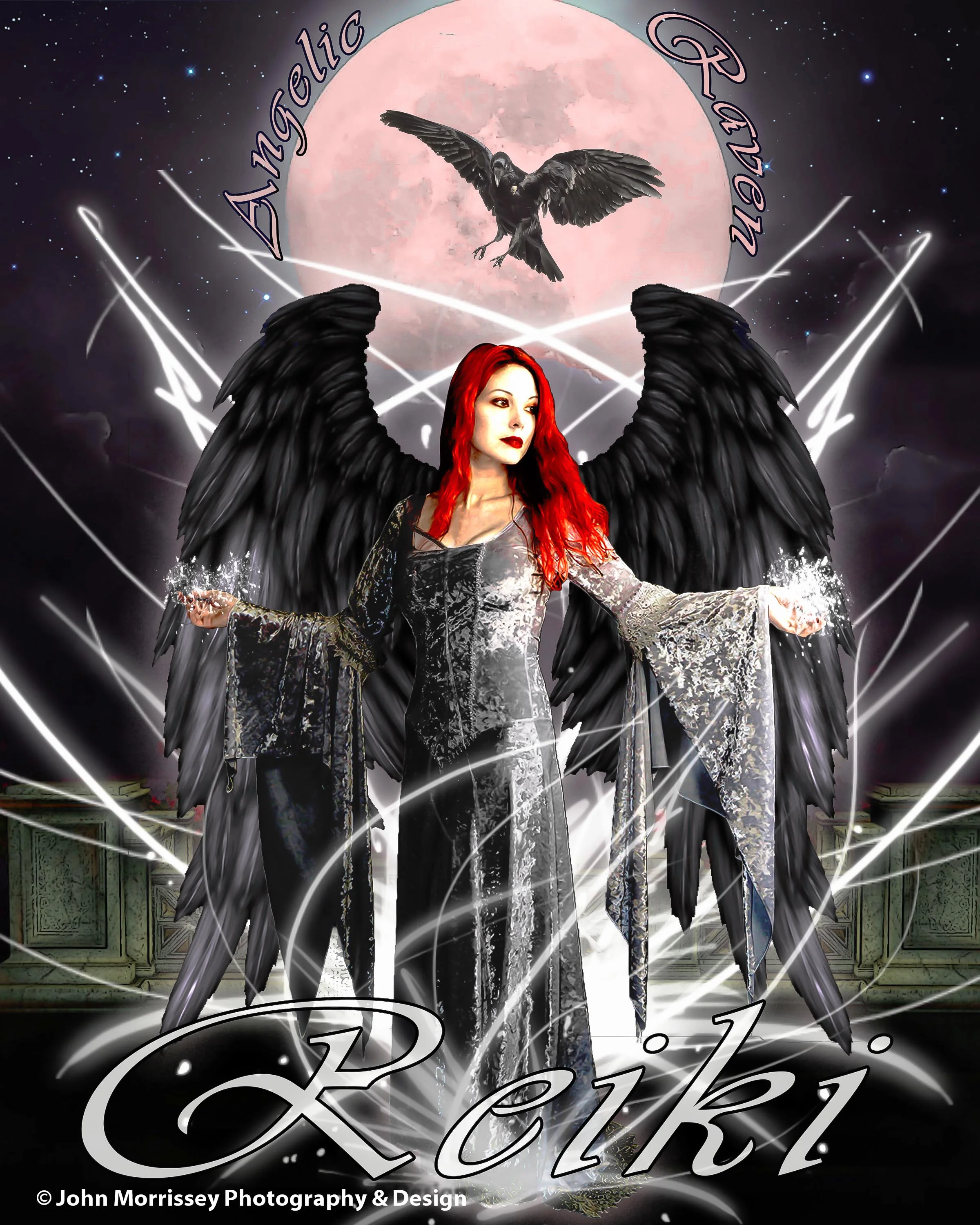 Angelic Raven Reiki Promotional Artwork.