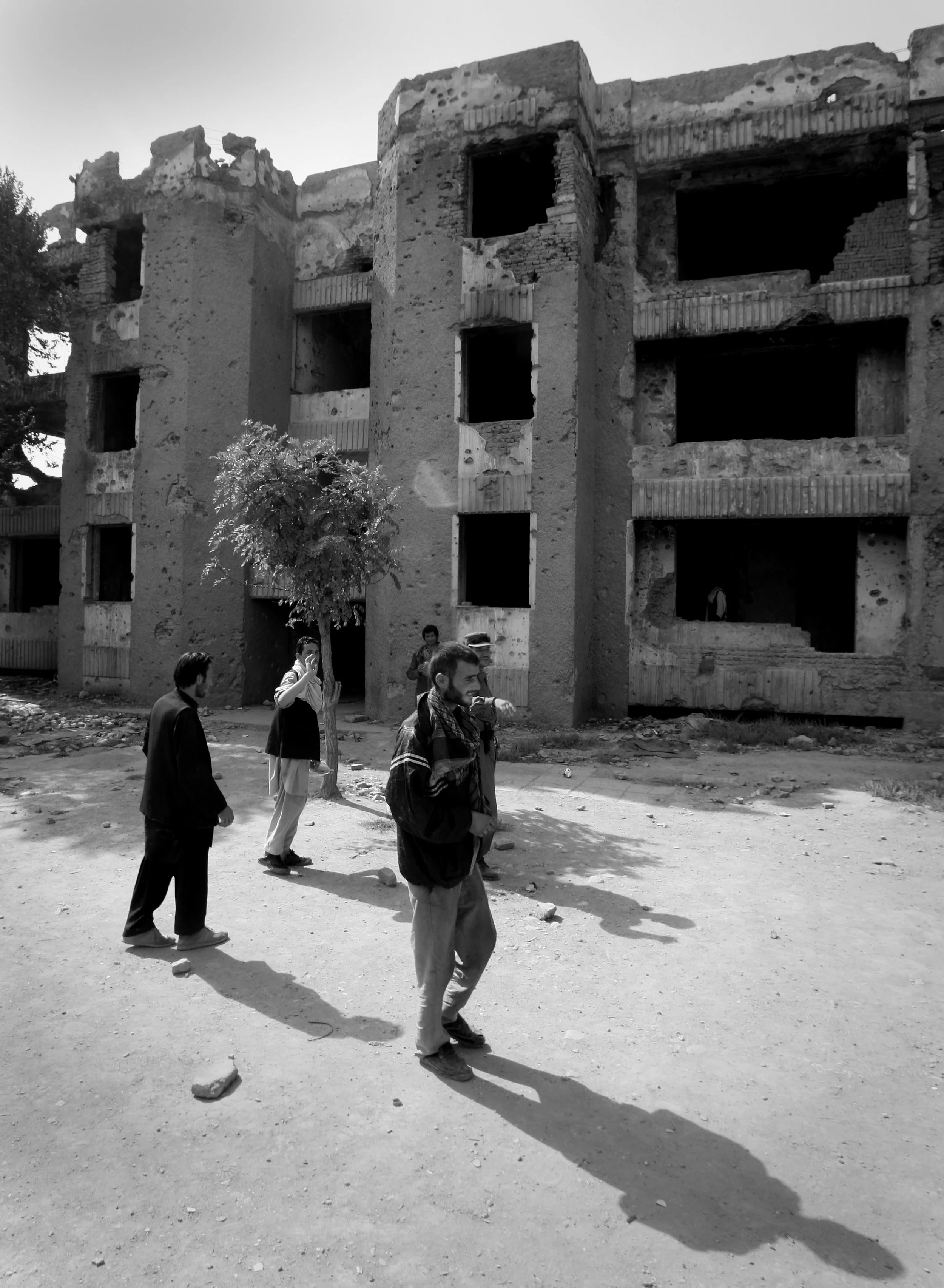  The bombed out and destroyed former Russian Cultural Centre, in Kabul, Afghanistan, now used by drug addicts. &nbsp;September, 2009. 