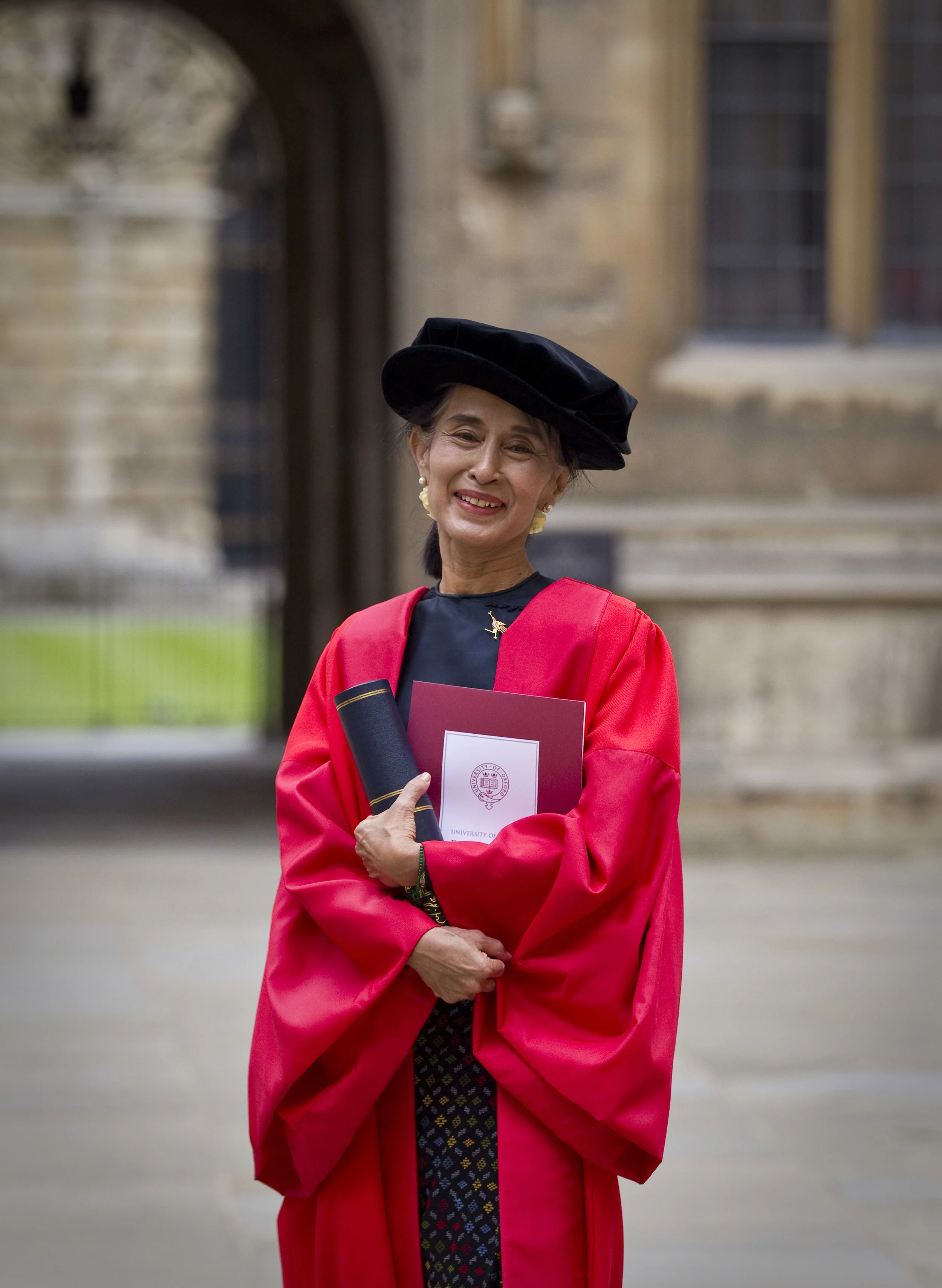 Aung San Suu Kyi with Hon Doctorate, Oxford University, 2012.