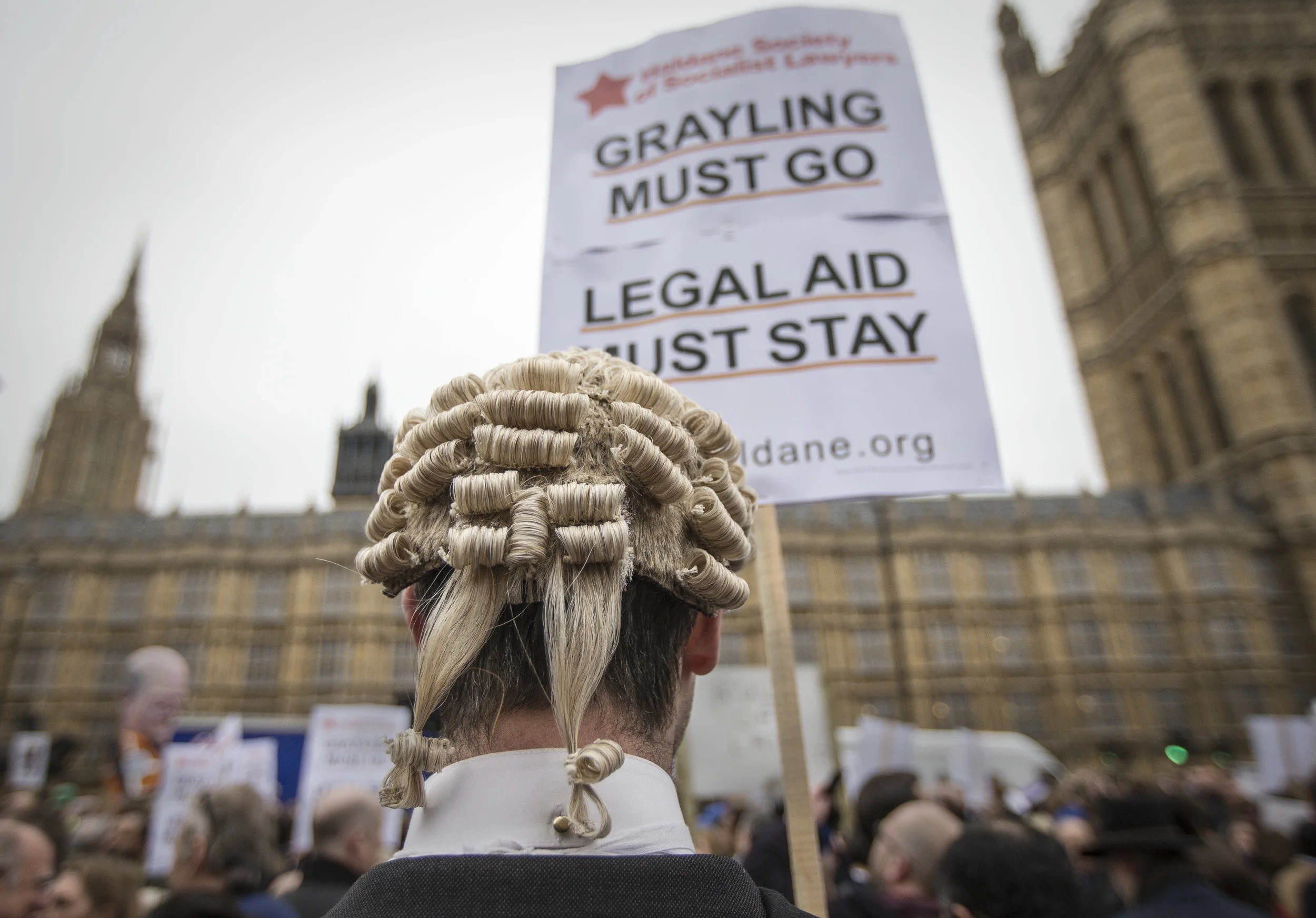  Barristers demonstrate, in Westminster, London, over planned cuts to legal aid. &nbsp;March, 2014. 