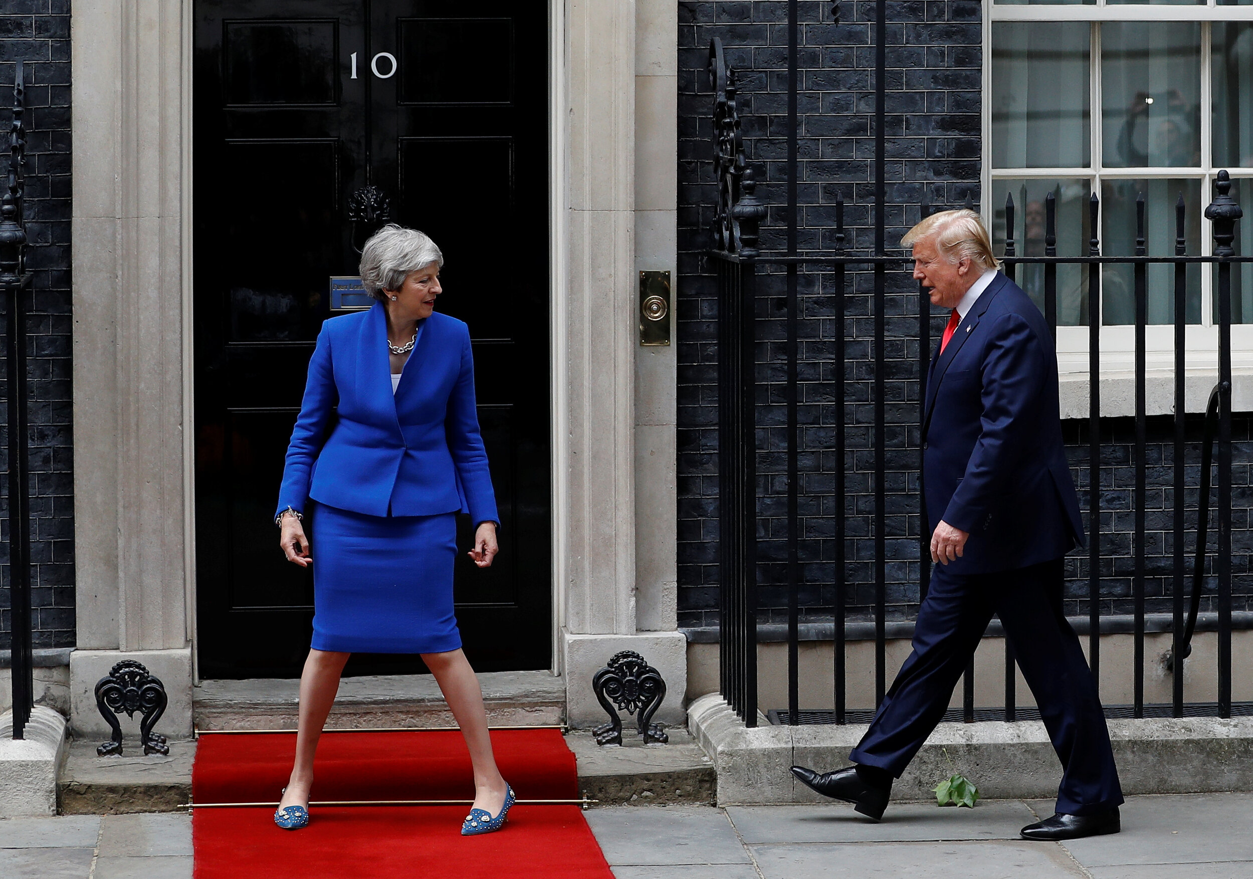 U.S. President Donald Trump and first lady Melania Trump meet Britain's Prime Minister Theresa May and her husband Philip at Downing Street, as part of Trump's state visit in London, Britain, June 4, 2019 