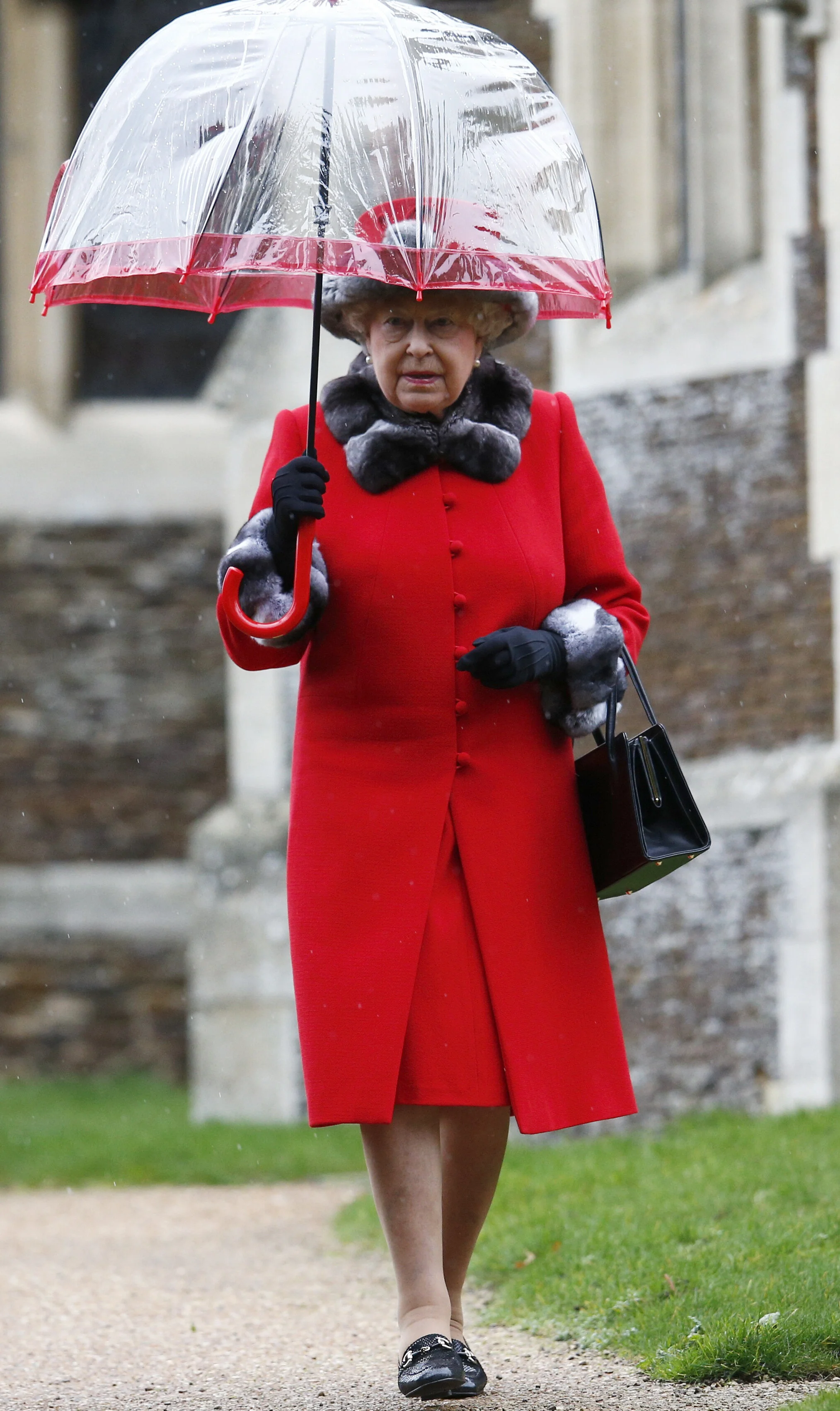  Britain's Queen Elizabeth leaves church on the Sandringham estate on Christmas morning, 2015.  