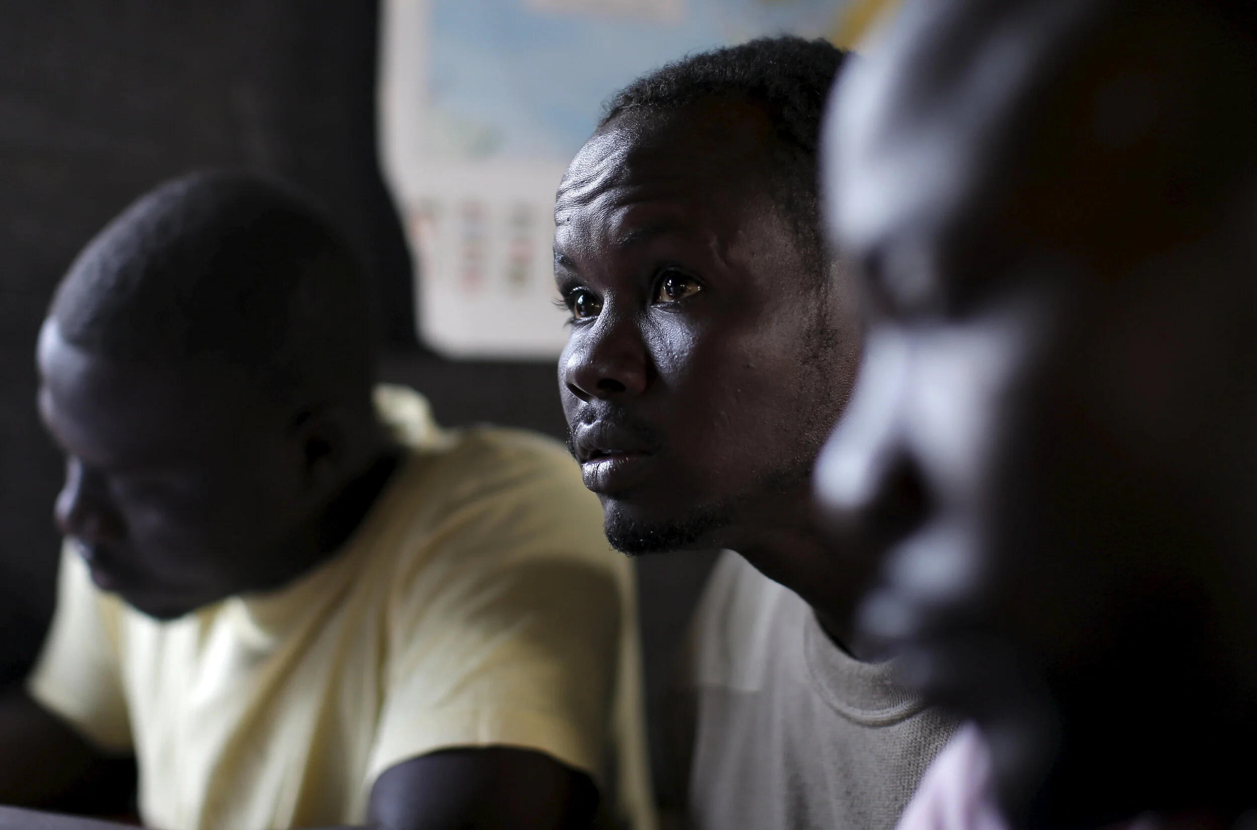  Migrants learn French is a makeshift school run by local teachers in "The New Jungle" camp in Calais, France, August 7, 2015 