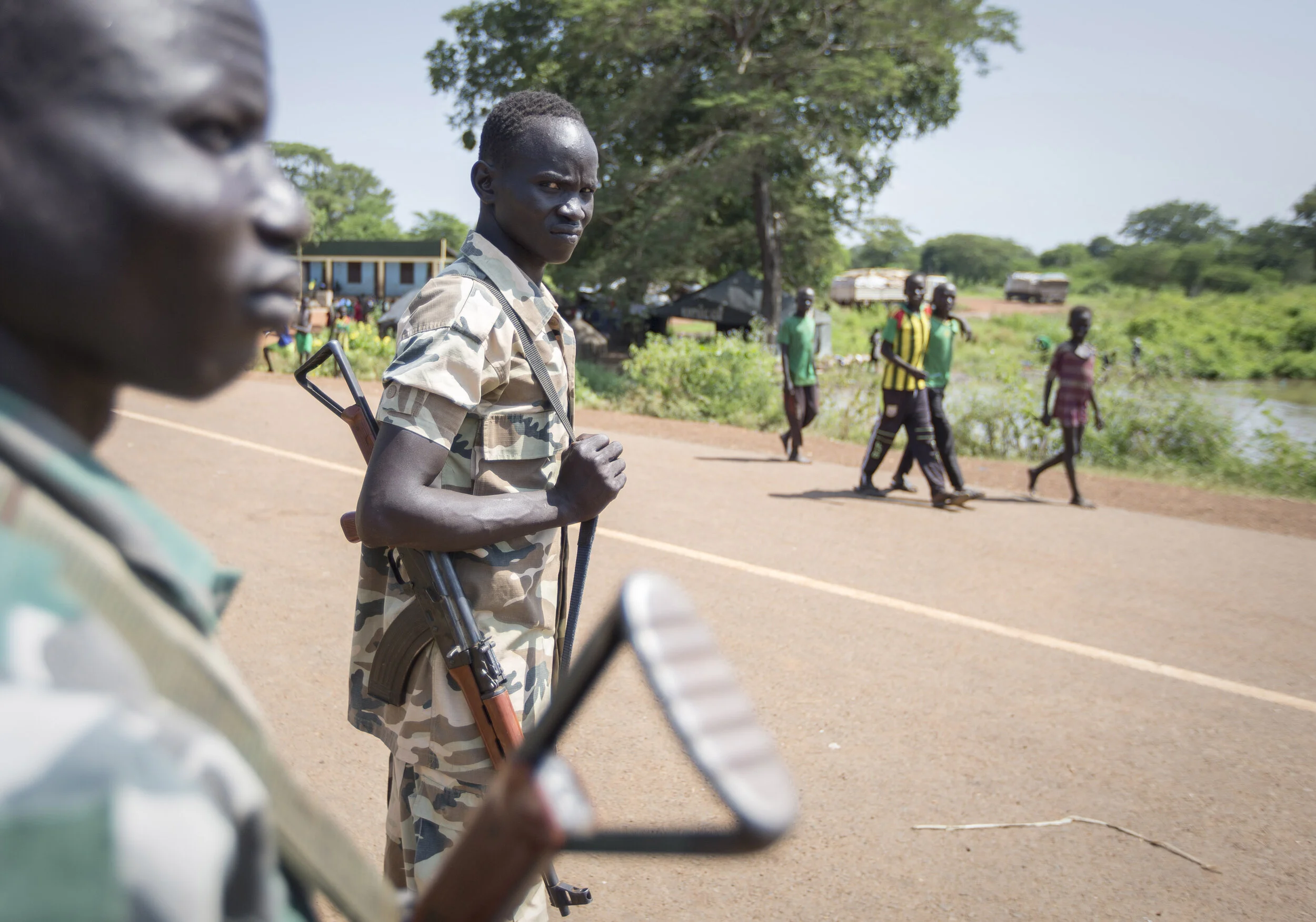  Ethiopian border guards in Pagak, Ethiopia, monitor the border with South Sudan as the internal conflict there worsens. November 7, 2014 