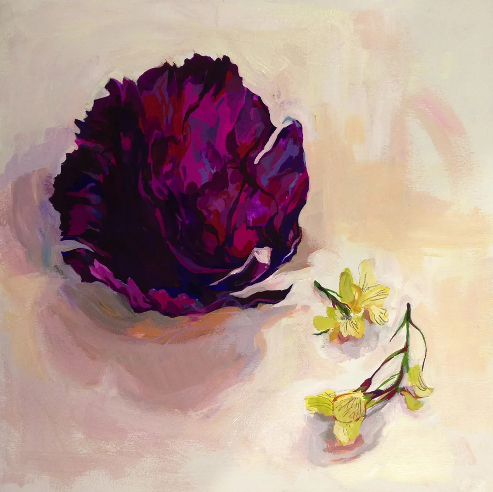 cabbage with radish flowers