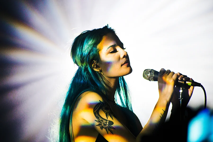 #6- This is Halsey . She is very cool and puts on a DREAMY live show. This was shot for Touch Music Press and yielded some of my favorite live music photos I had ever taken. 