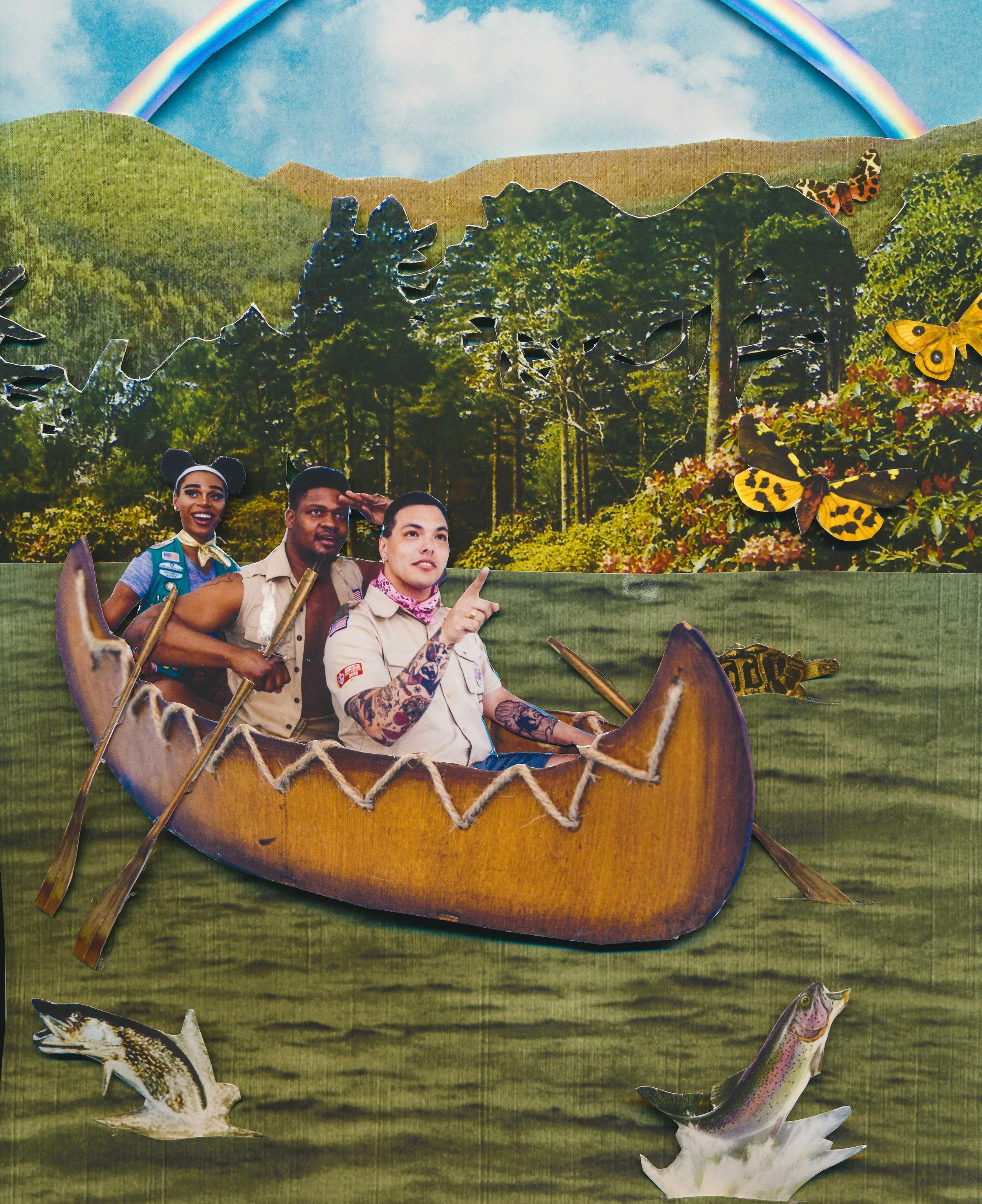 Iv Fischer, Robert Chinukwe, and Alex Suarez for Queer Survival Guide , 2018. 
