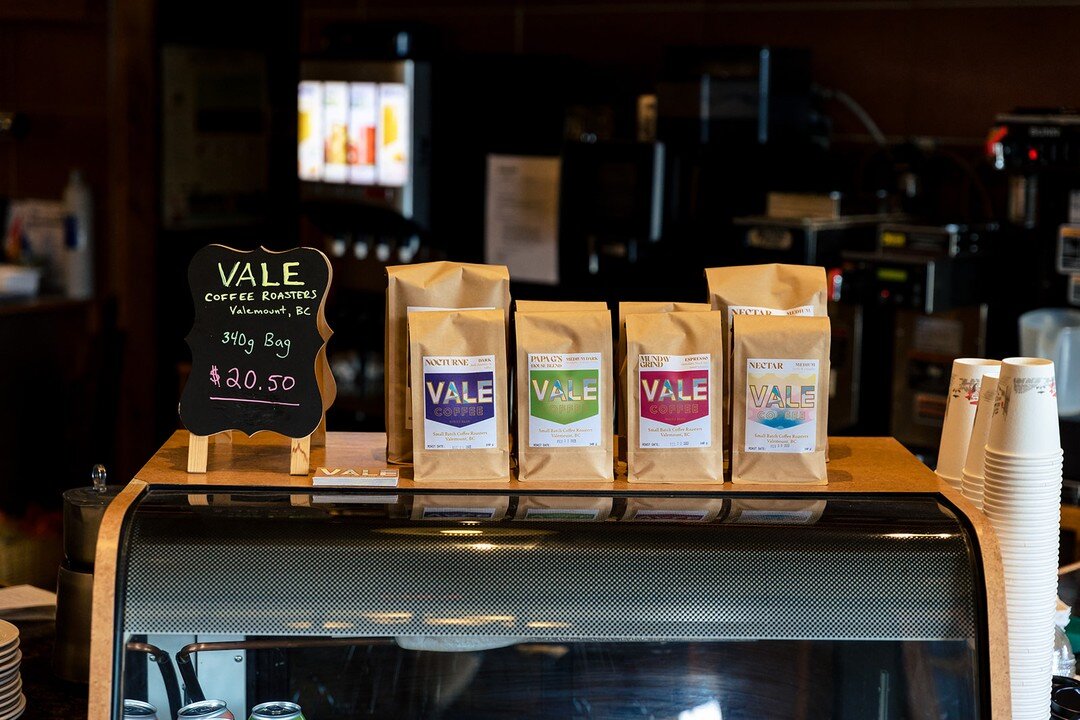 Did you know that Vale Coffee has a special blend made just for Papa George's? AND you can take it home with you (along with a few of our other favourites) right from the restaurant! 

Vale Coffee is a small batch coffee roastery located in Valemount