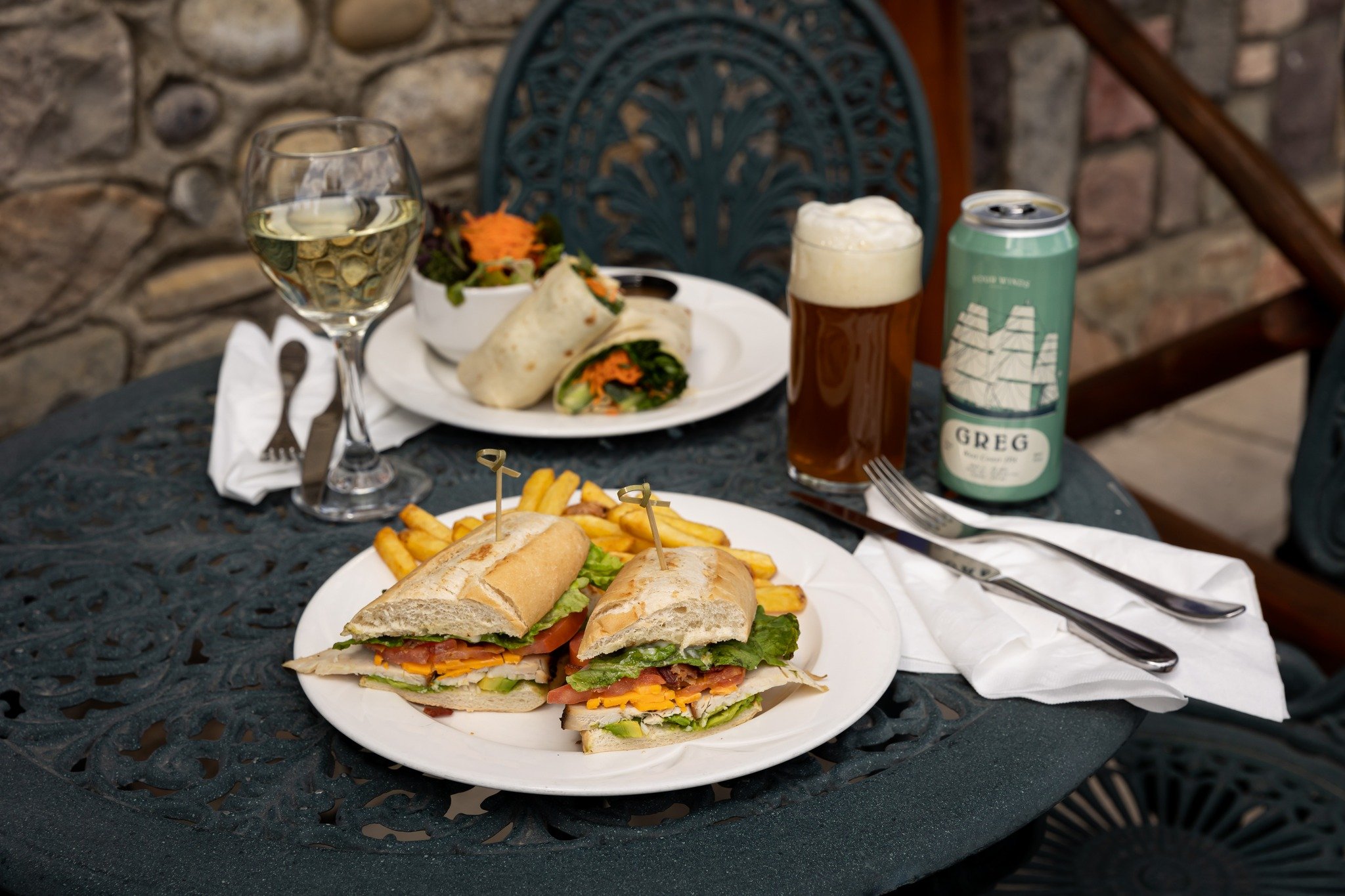 Turkey club, cold beer &amp; wine, and mountain views&mdash;our patio's got it all!

You can find this roasted turkey club with bacon, cheddar cheese, lettuce, tomato, mayo &amp; avocado on our lunch menu.