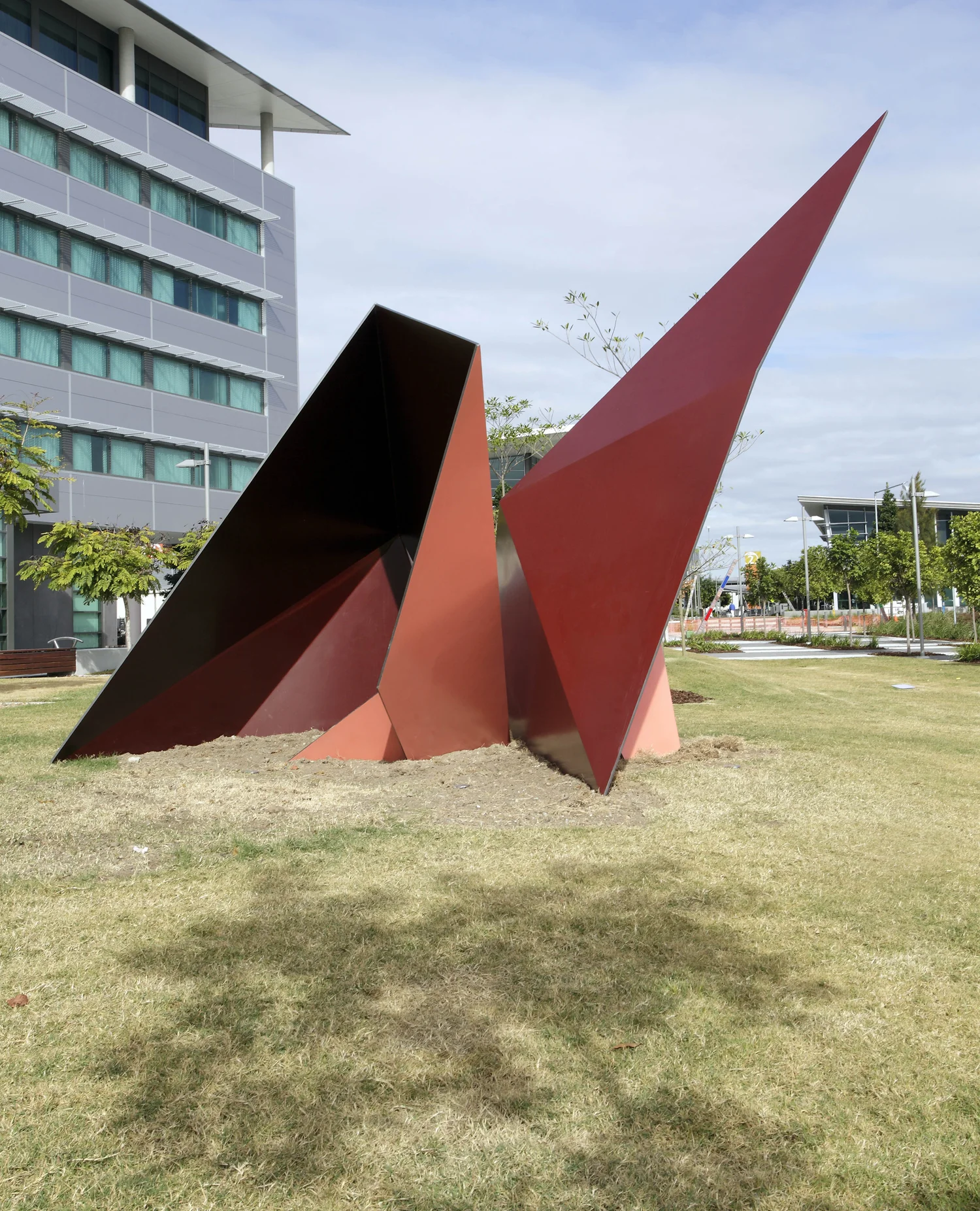 Synchro Adaptable (Peach/Red Oxide) 2010 Brisbane Airport, Brisbane Paint on aluminium 4.5 x 3 x 2.5m