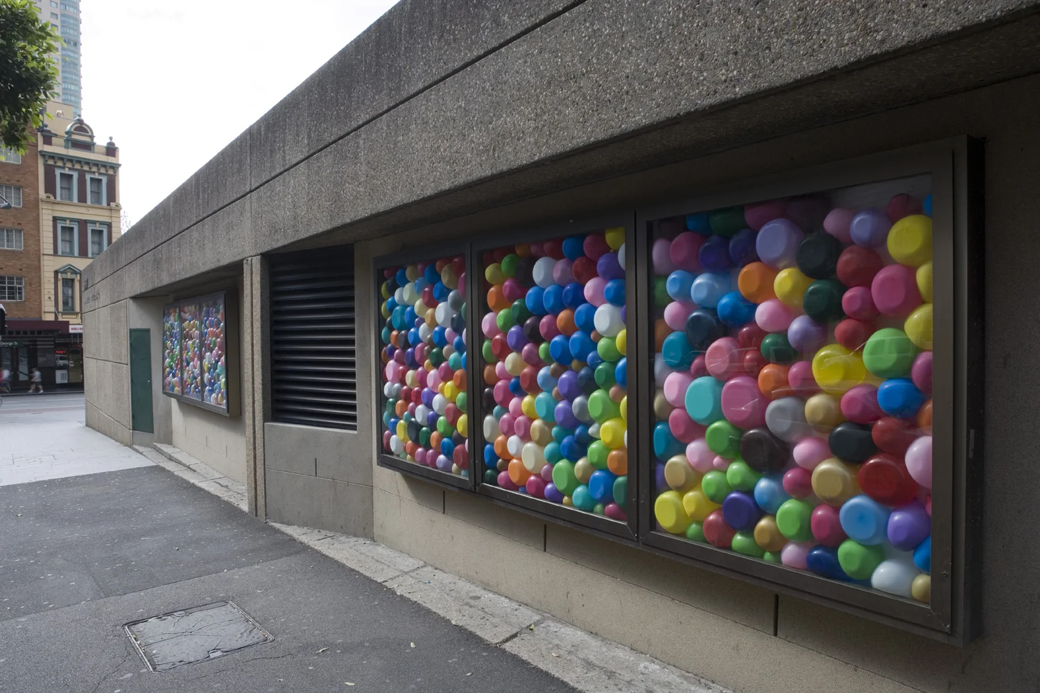 Around Around 2006 McK17 Public Art Project, McKell Building, Government Architects Office, Sydney Balloons and existing vitrines