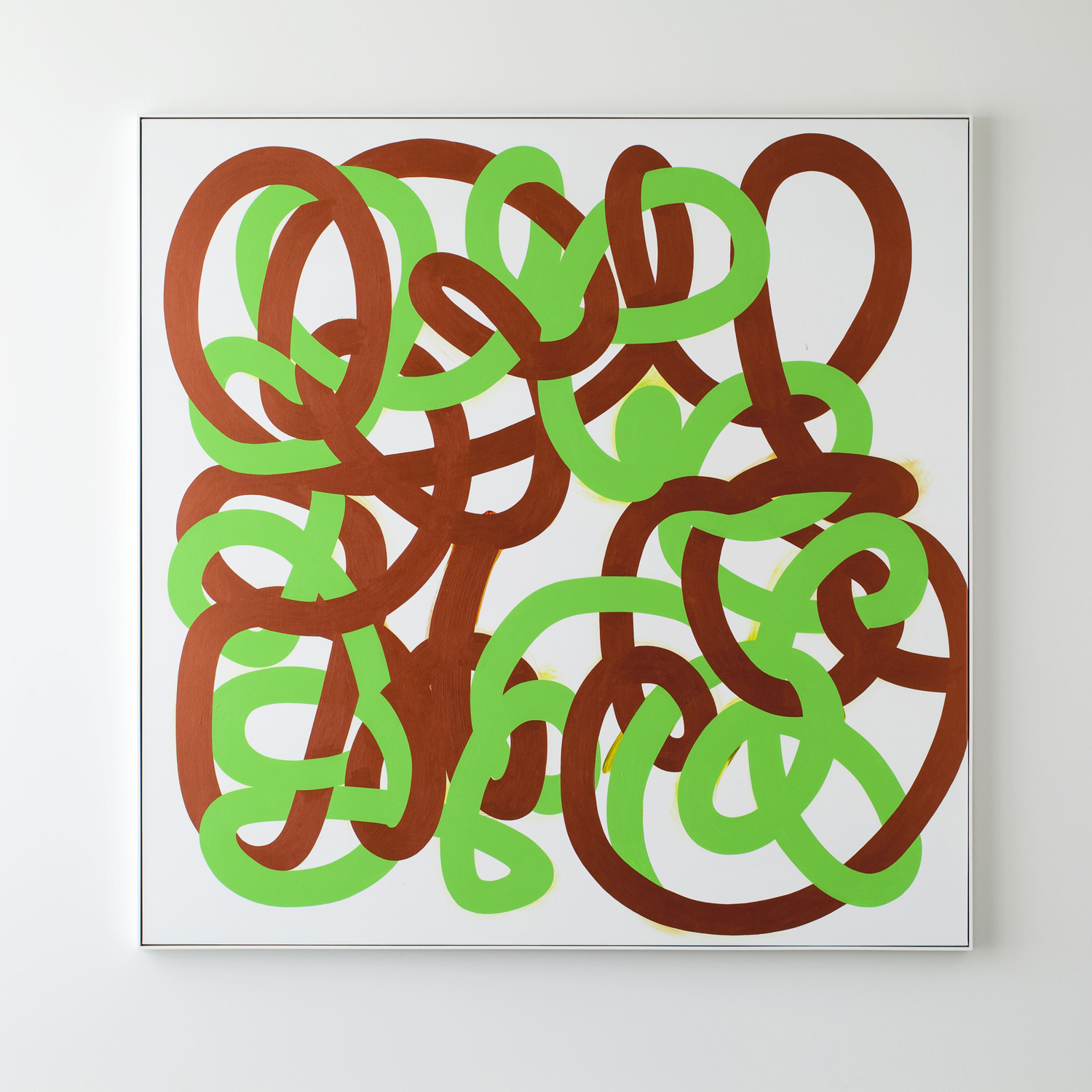    All In (Green/Bronze) &nbsp;&nbsp;2013&nbsp;  Acrylic on linen &nbsp; 185 x 185cm 