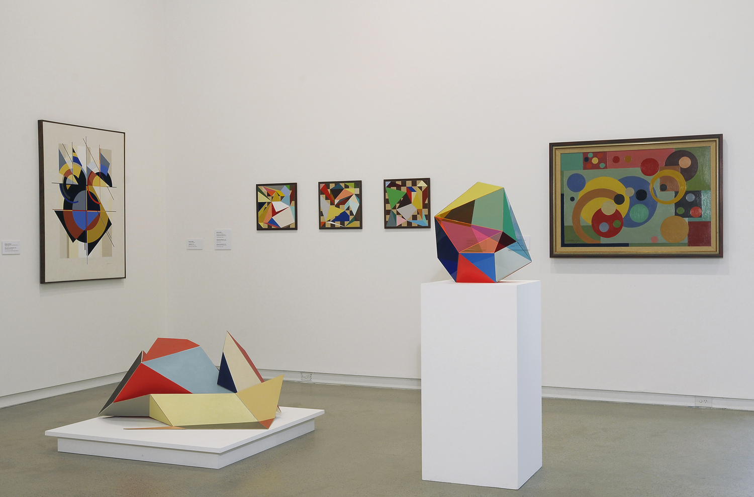 'Cubism and Australian Art' 2009 Heide Museum of Modern Art, Melbourne Installation view Sculptures and three paintings at centre
