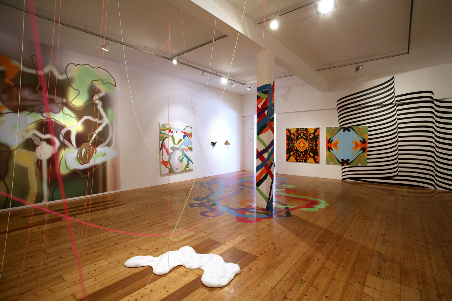   'Against the&nbsp;Amnesiac’s Lifestyle Showroom' &nbsp;2006  Gertrude Contemporary Art Spaces, Melbourne Installation view Painting and two sculptures on wall at centre 