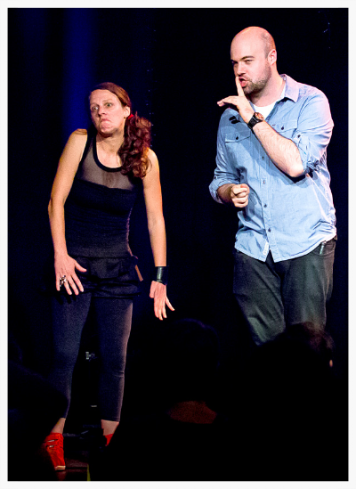 Me on stage with comedian Xavier Micheledes. (Image: RW Young)