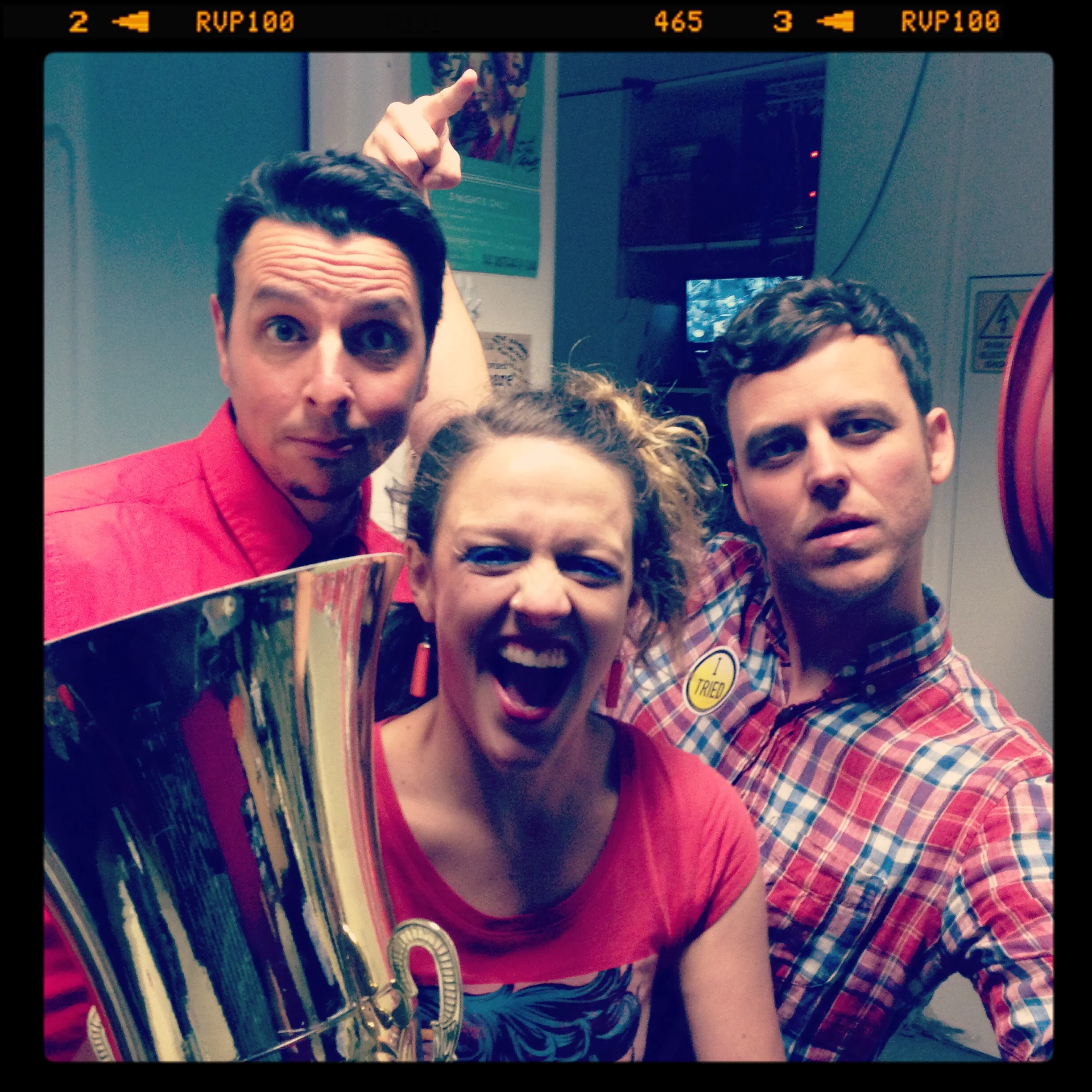 Me with fellow improvisers, Rik Brown and Luke Ryan.