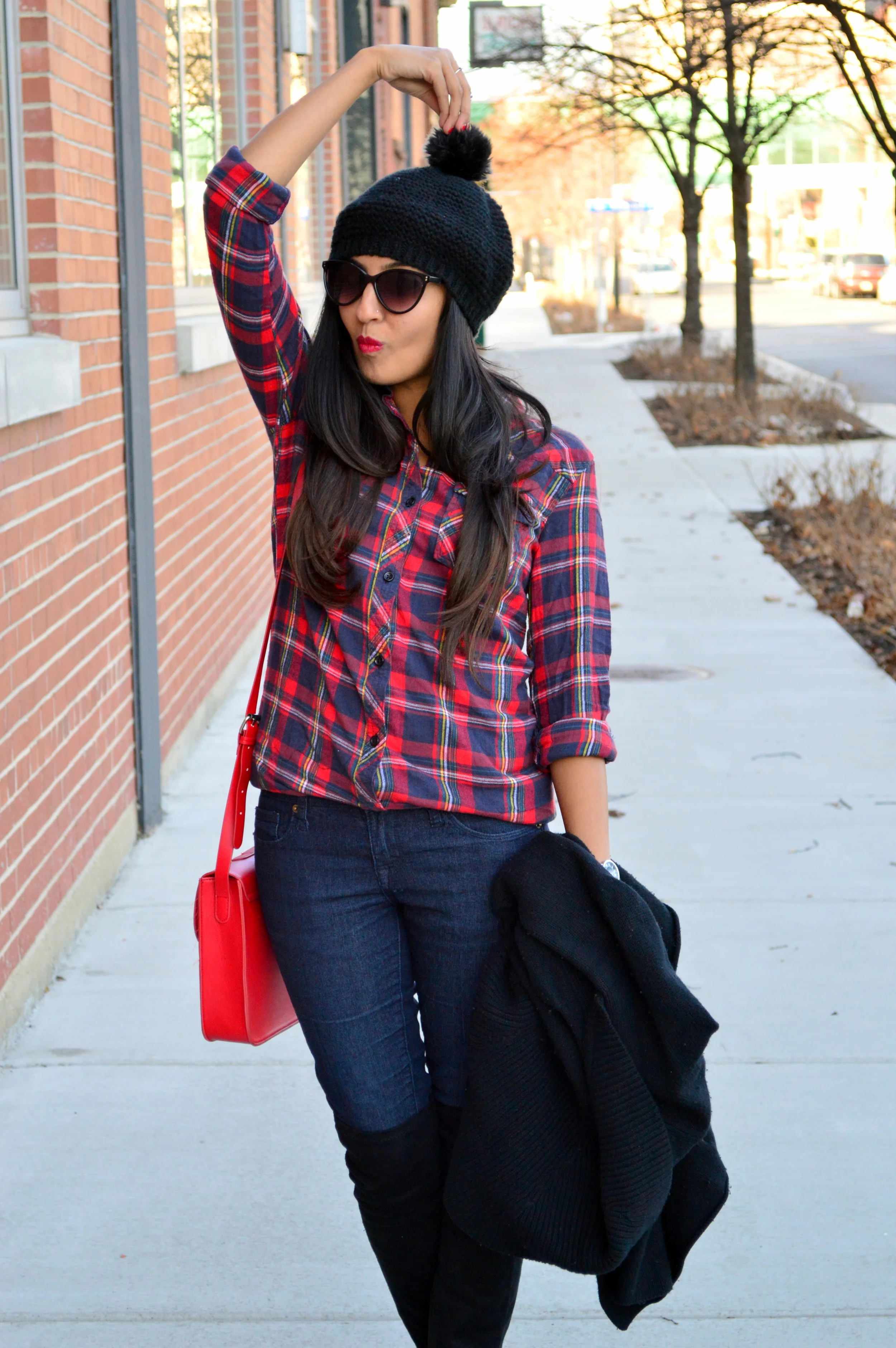 Weekend Wear: Plaid + OTK Boots