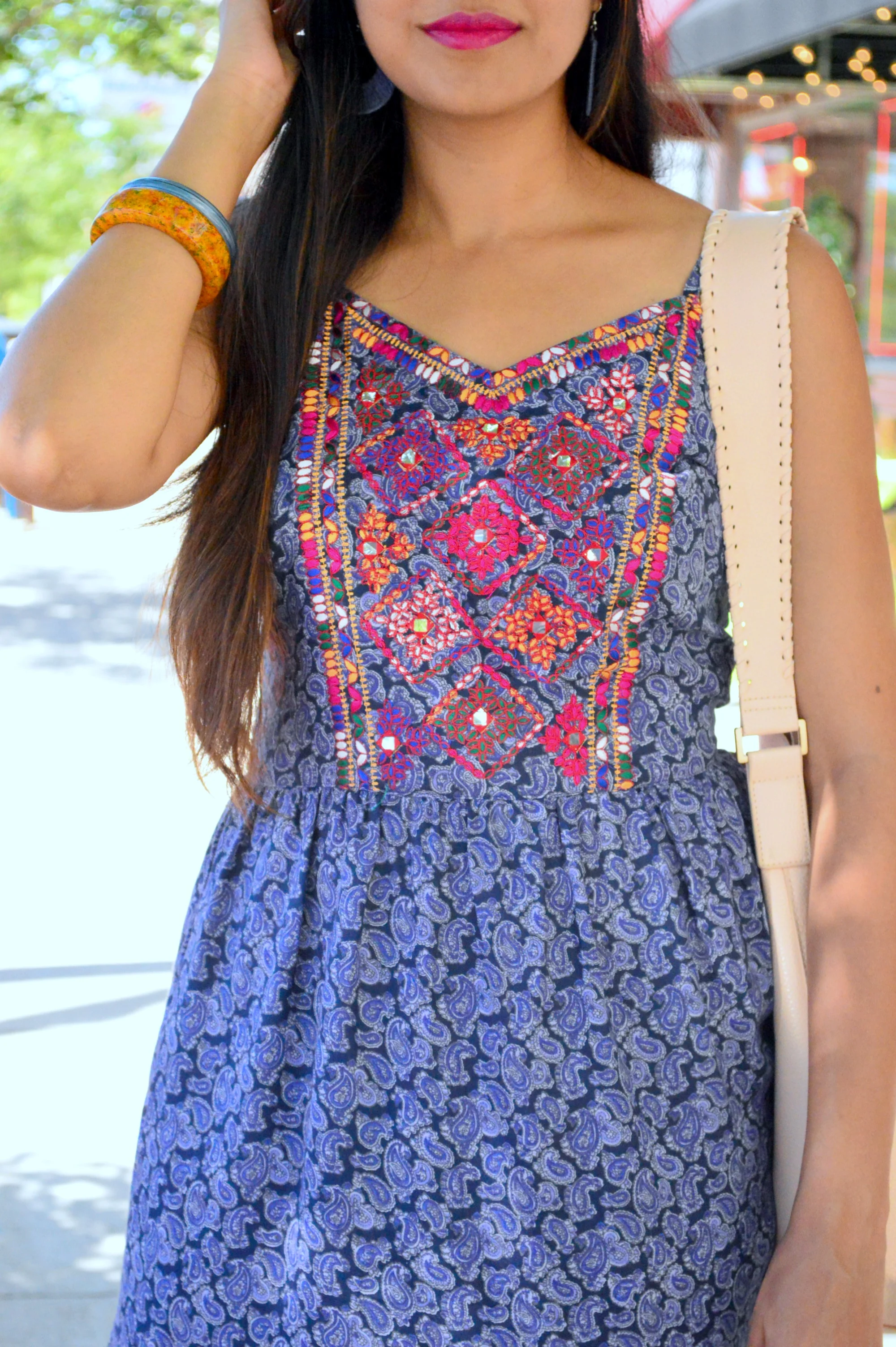 Embroidered Paisley Dress in East Aurora