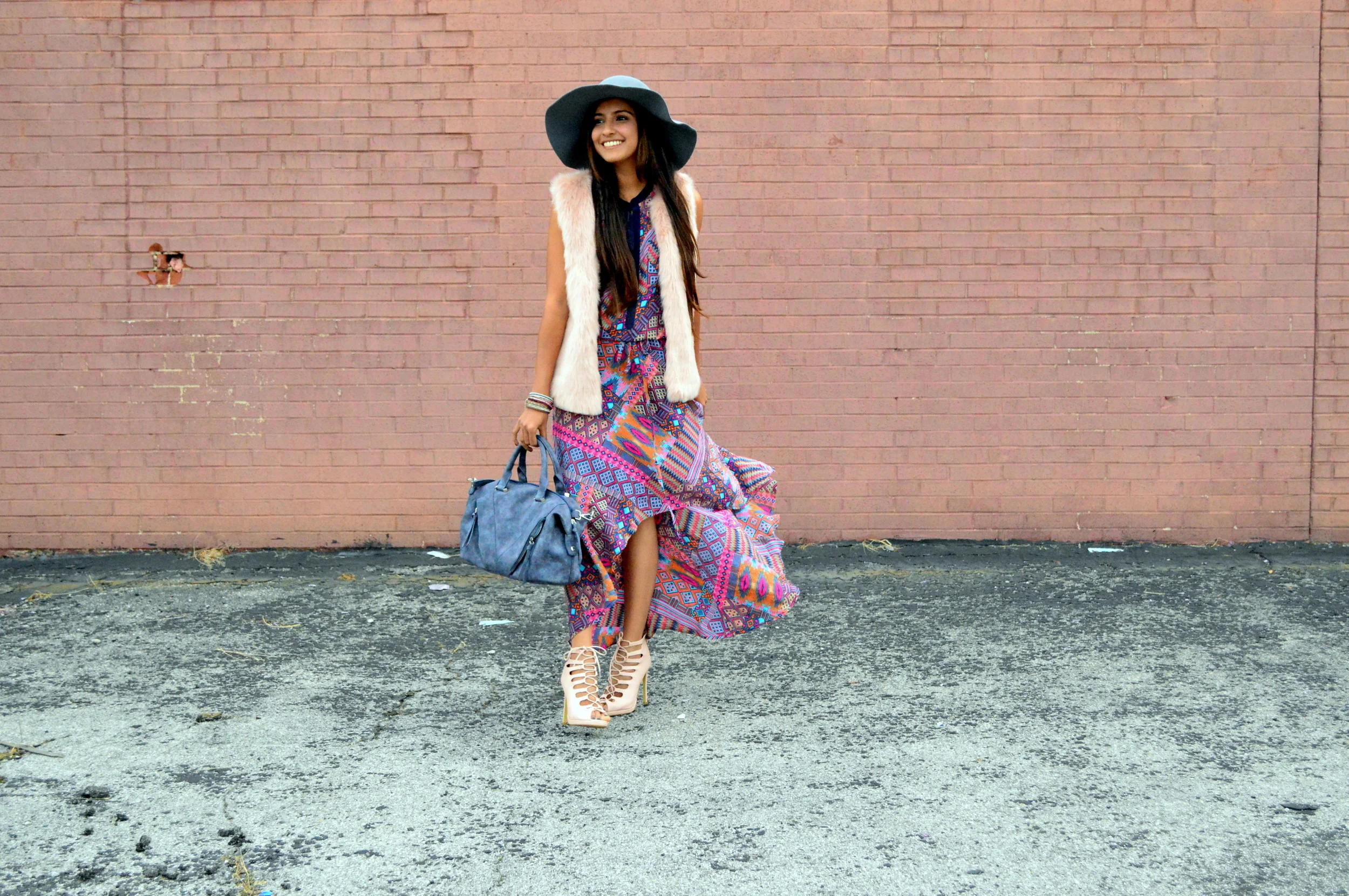 Printed Hi-Low Dress