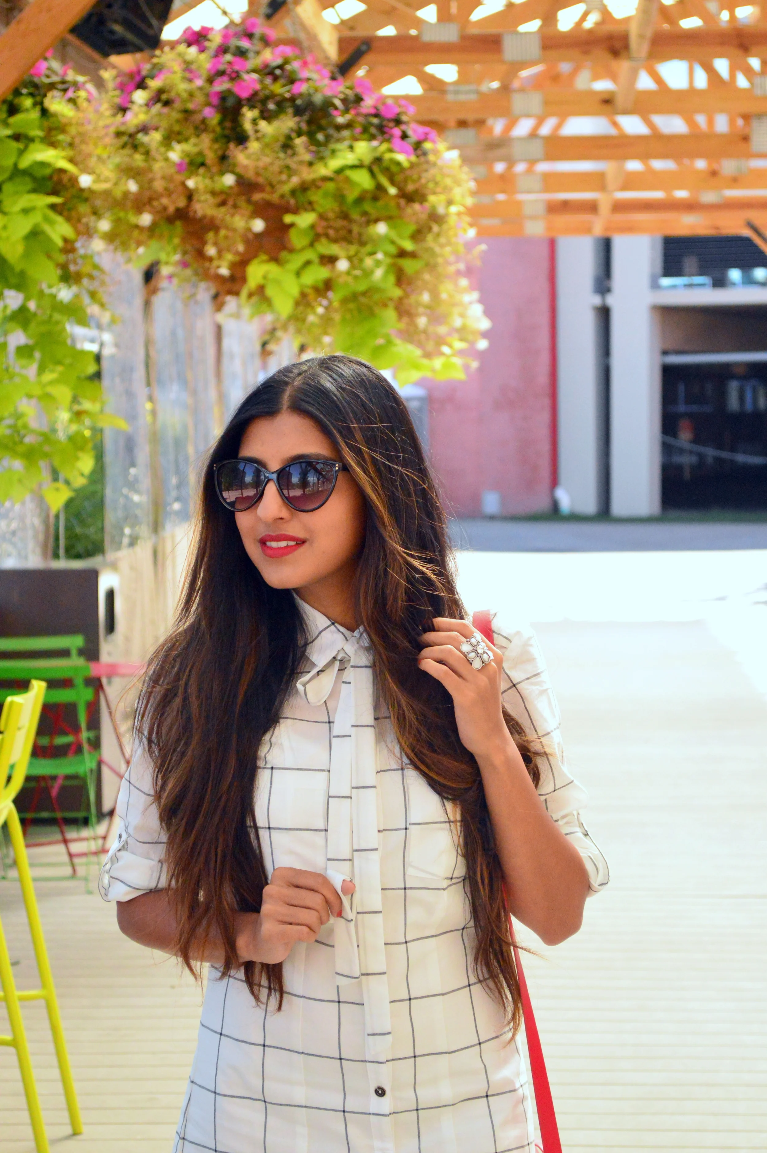 Grid Print Shirtdress