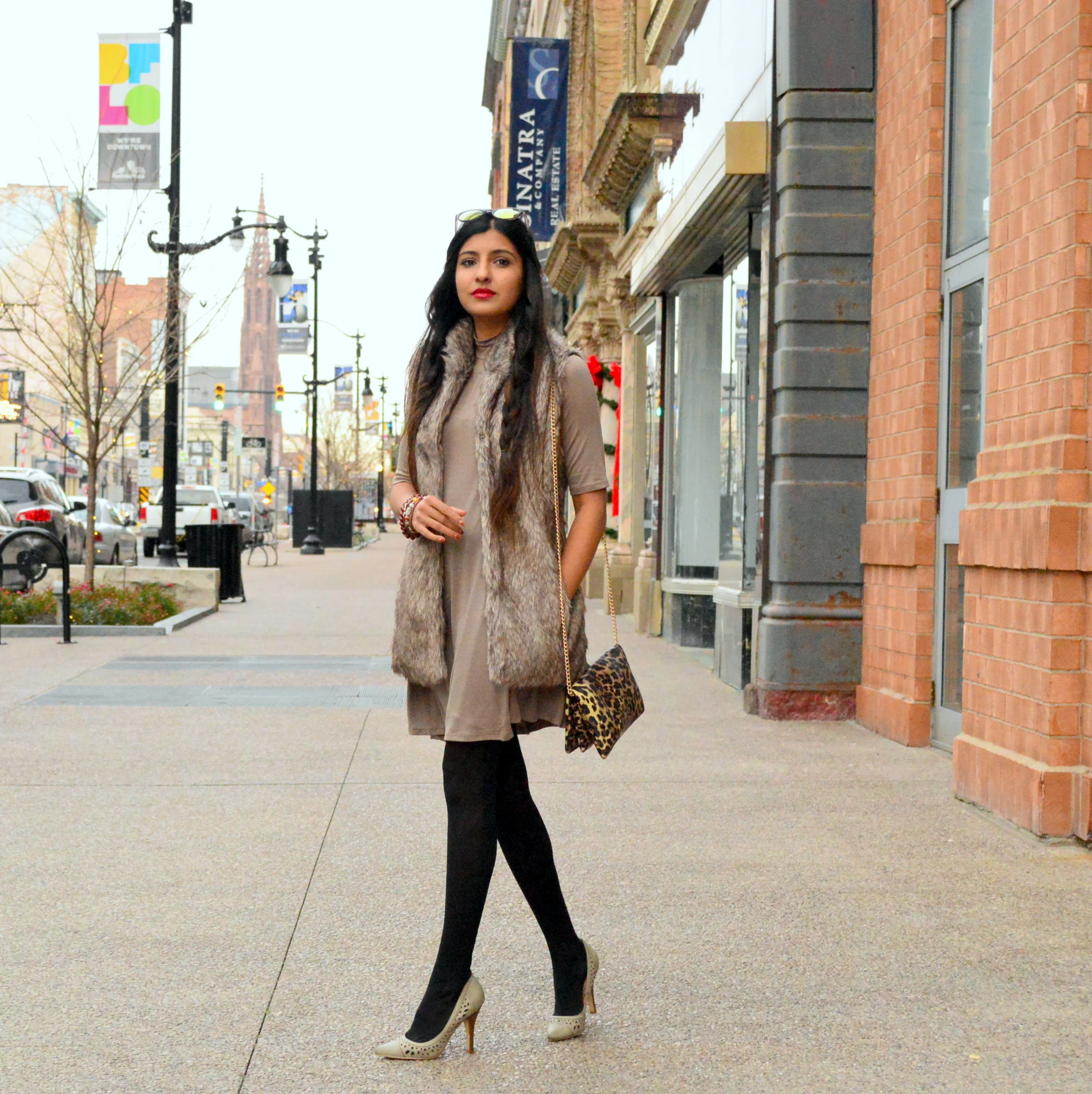 Taupe layers-faux fur 1