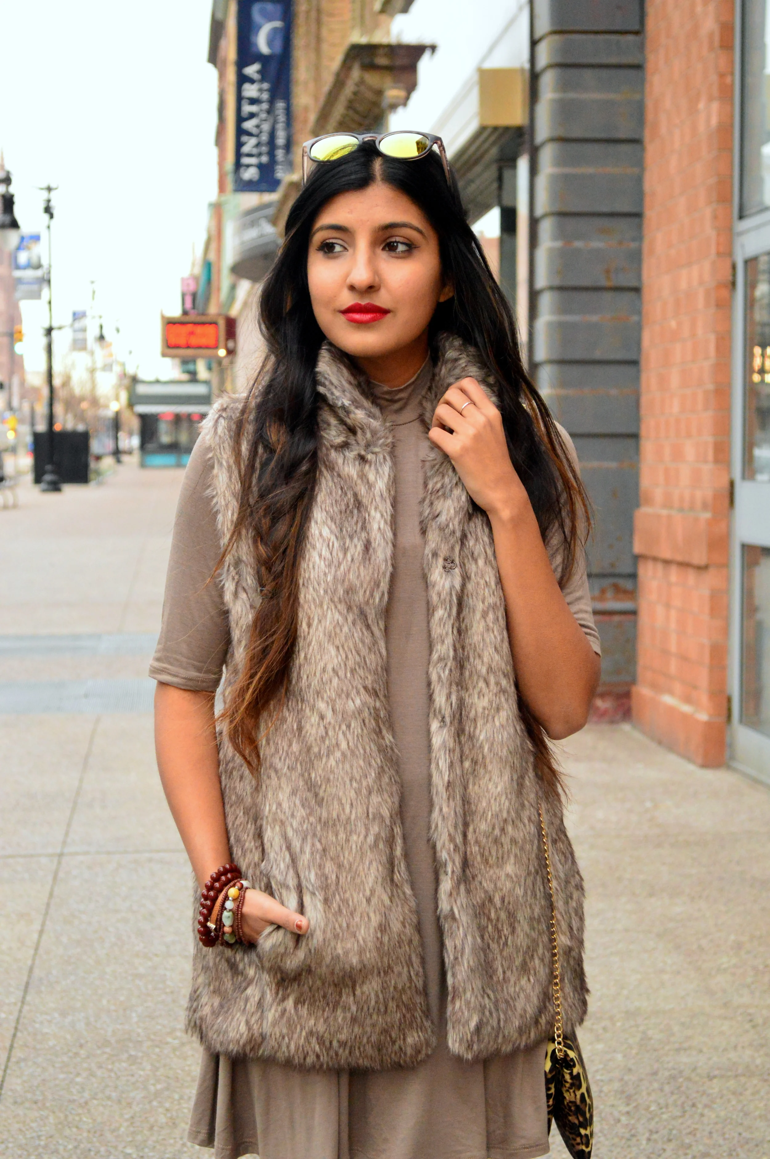 Taupe layers-faux fur 2