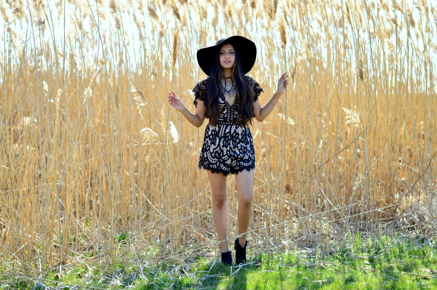 Black Lace Romper