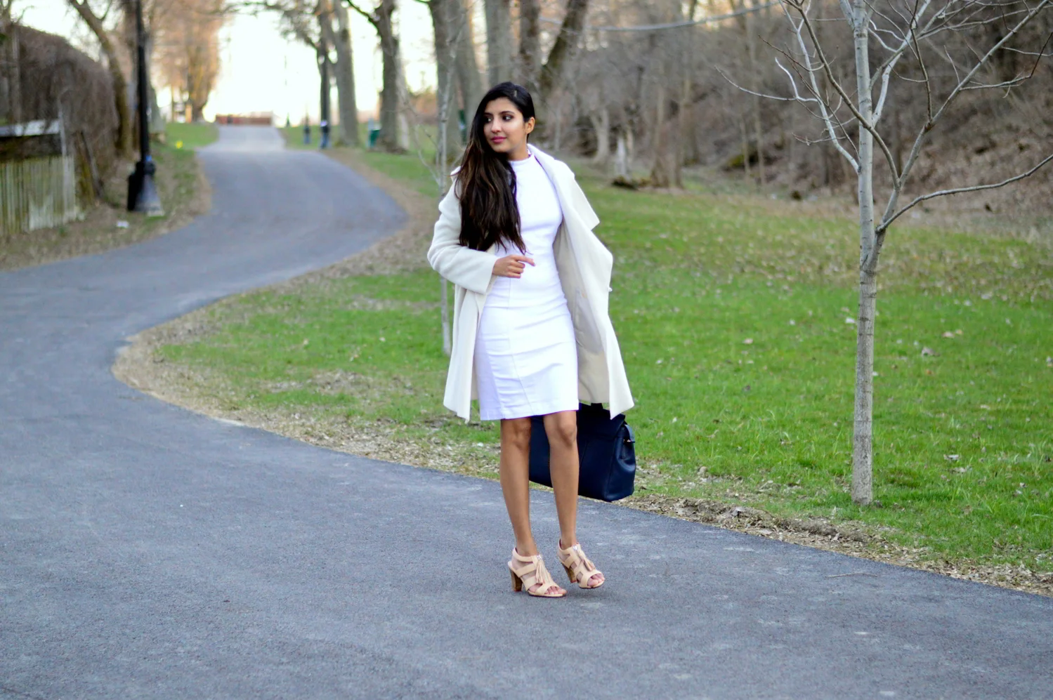 Spring Neutrals: White Denim Dress 