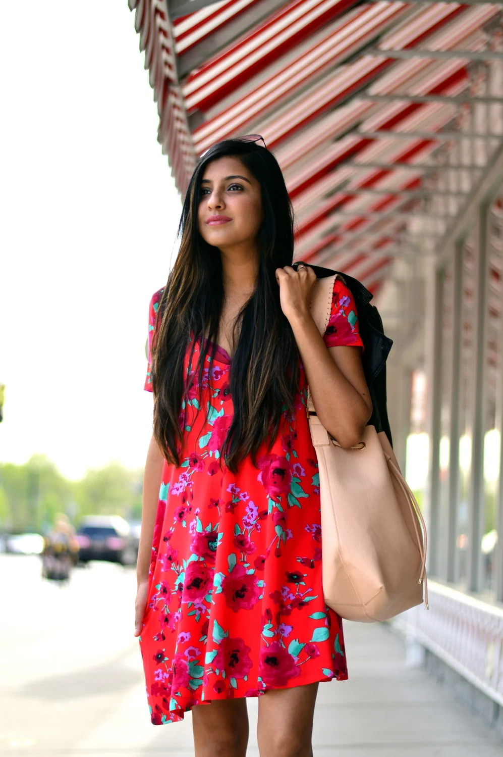 floral-swing-dress-lace-up-flats-spring-style 2